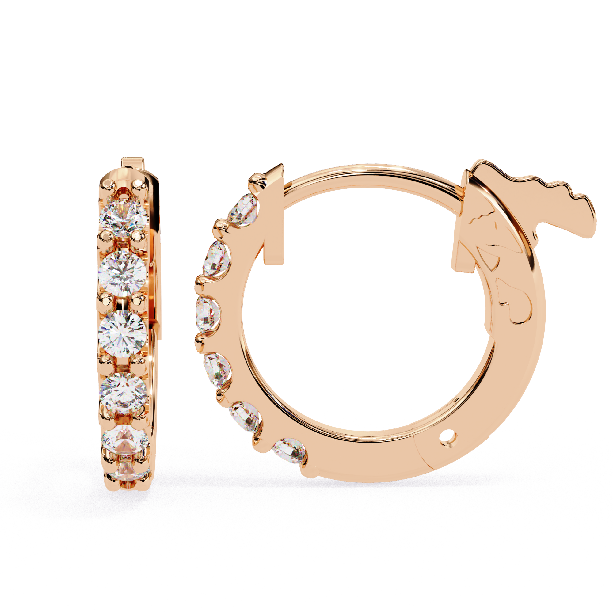 Bondi Round Brilliant-Cut Stones Hoop Earrings