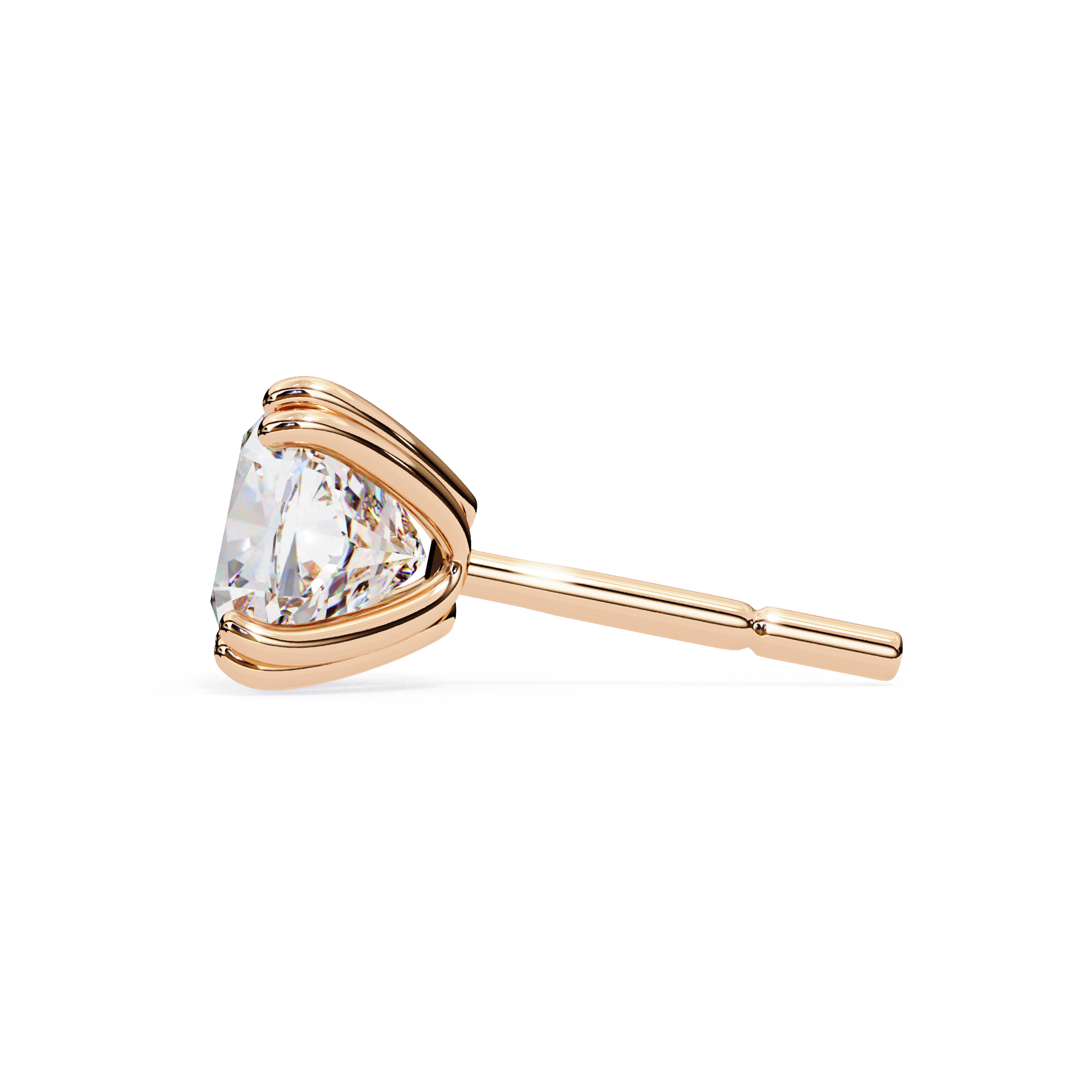 Cushion-Cut Diamond Stud Earrings in Gold