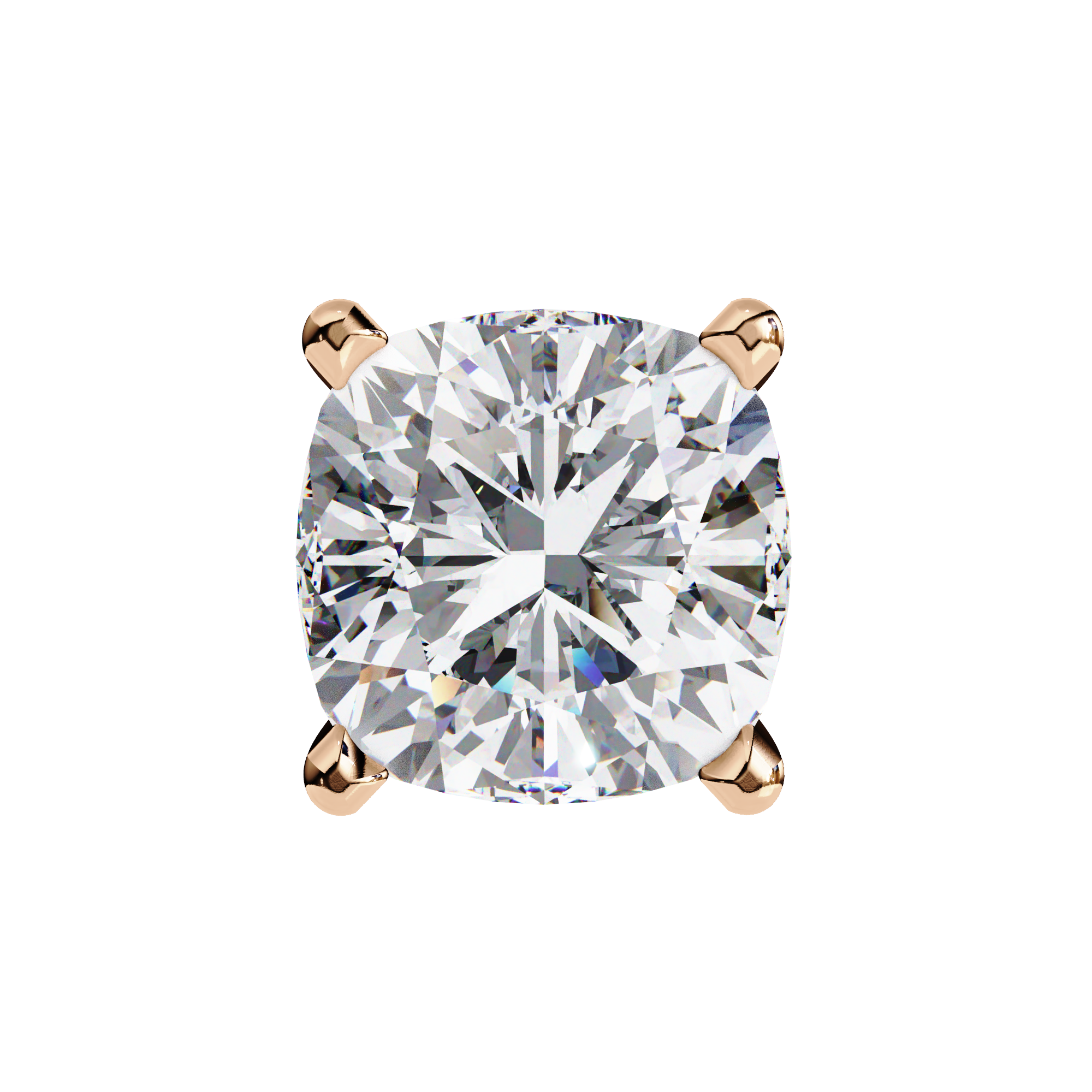 Radiant Cushion-Cut Diamond Stud Earrings in Gold