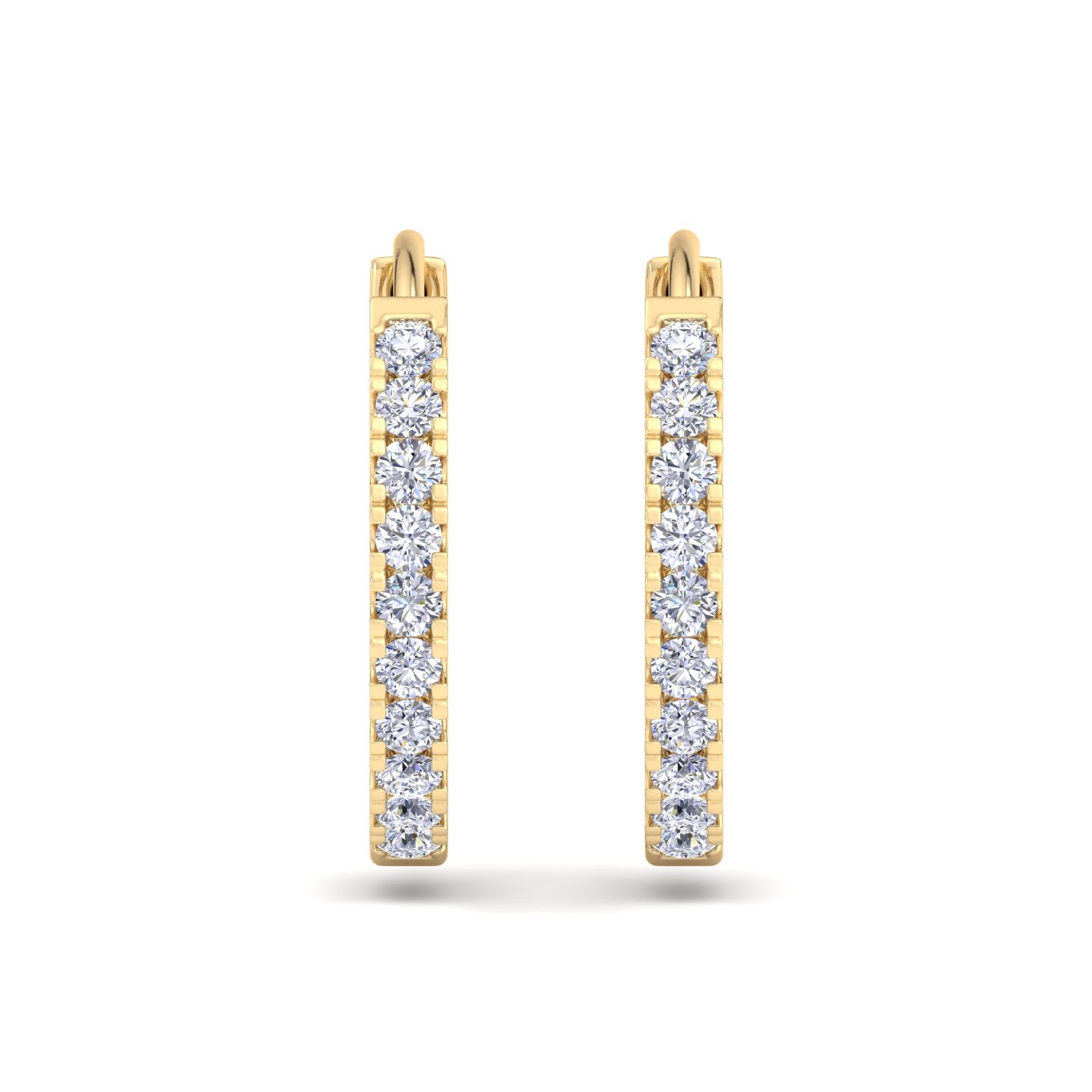 Elegant Gold Hoops with Sparkling Round Diamonds