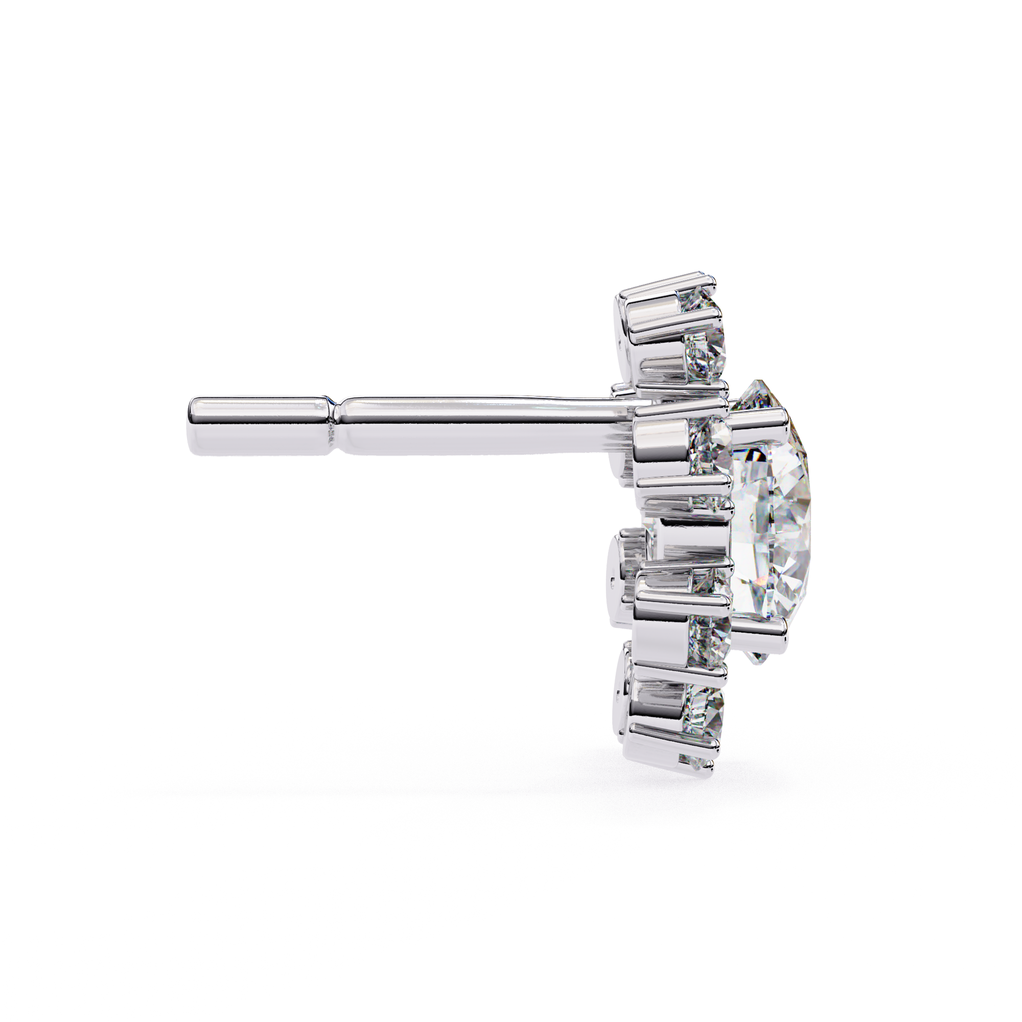 Stunning Sunburst Diamond Stud Earrings in Gold