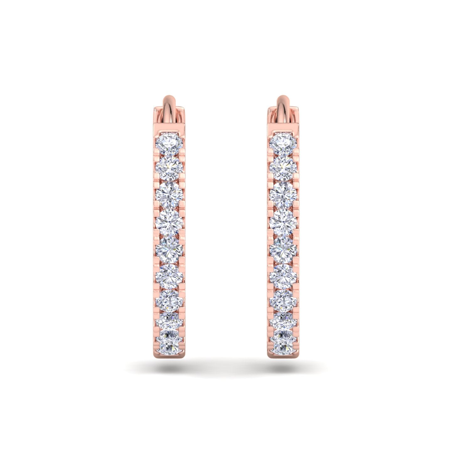 Elegant Gold Hoops with Sparkling Round Diamonds