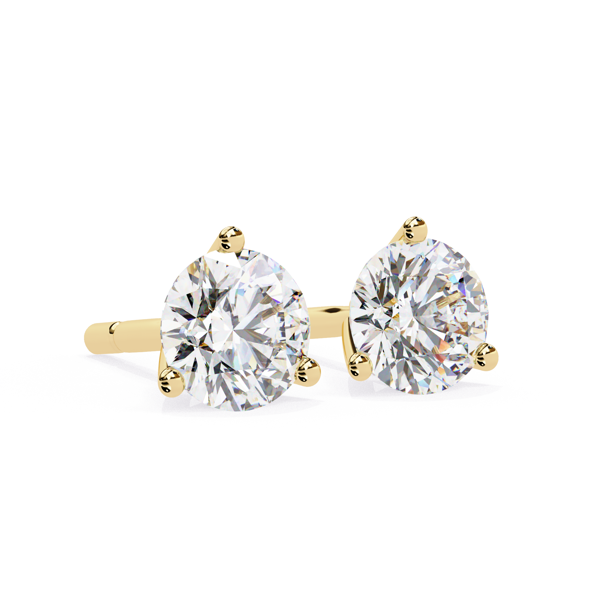Classic Round-Cut Diamond Stud Earrings