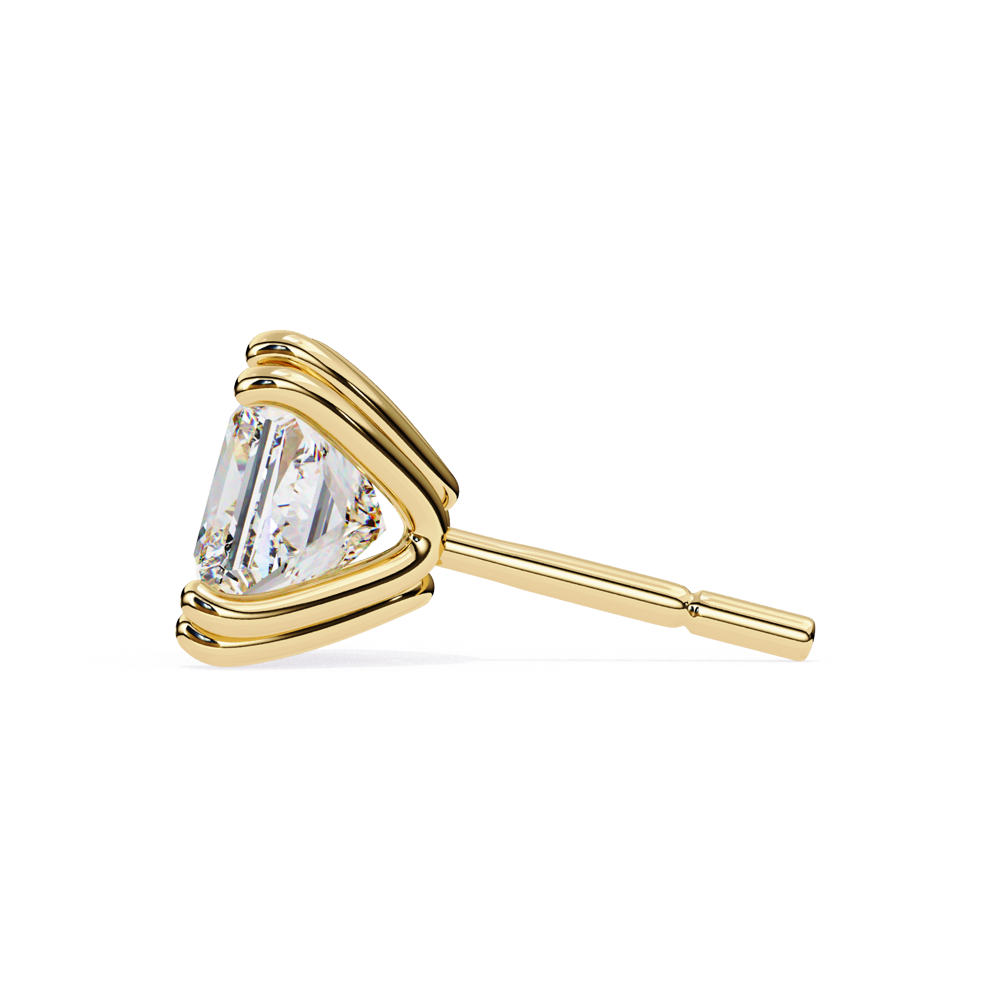 Princess-Cut Diamond Stud Earrings in Gold