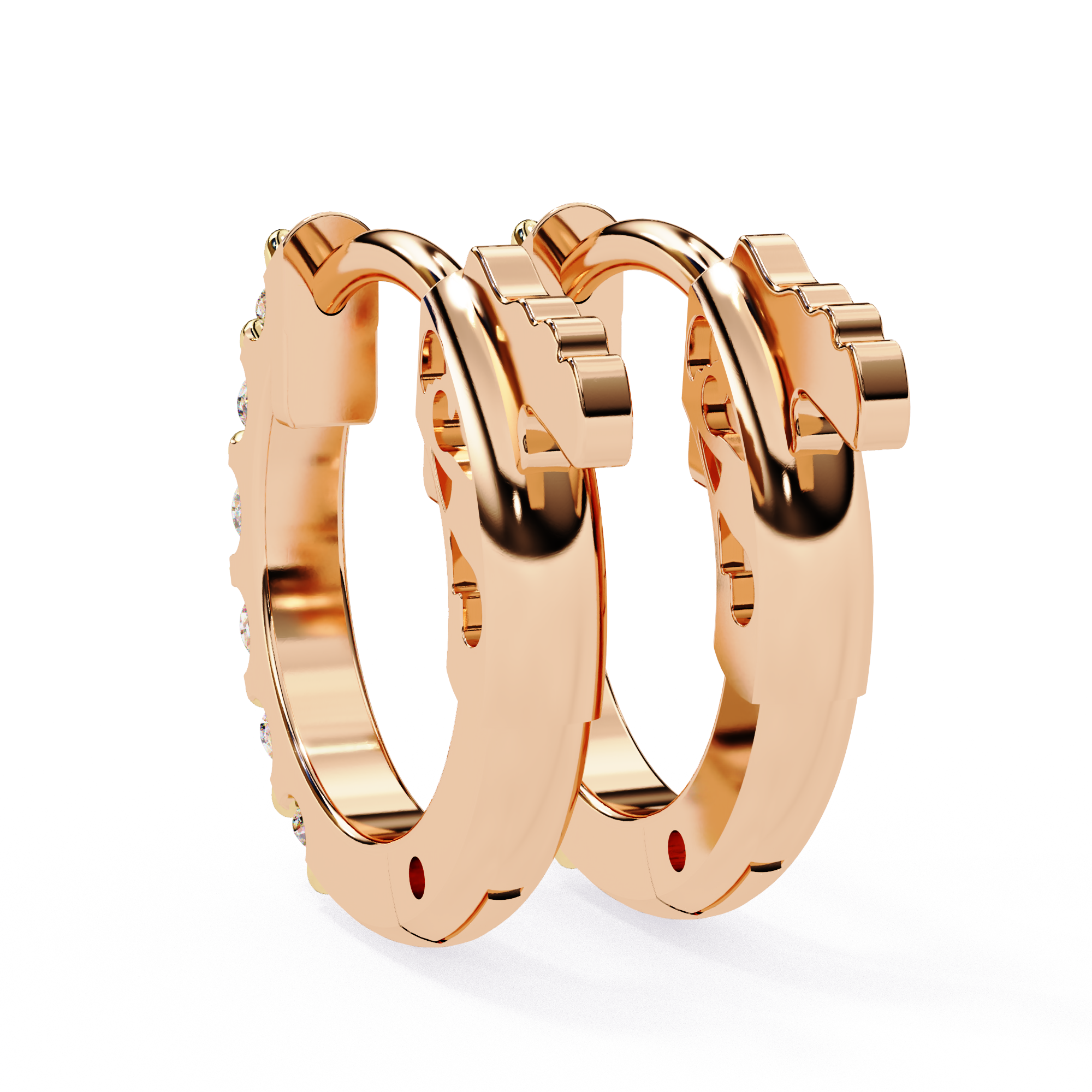 Bondi Round Brilliant-Cut Stones Hoop Earrings