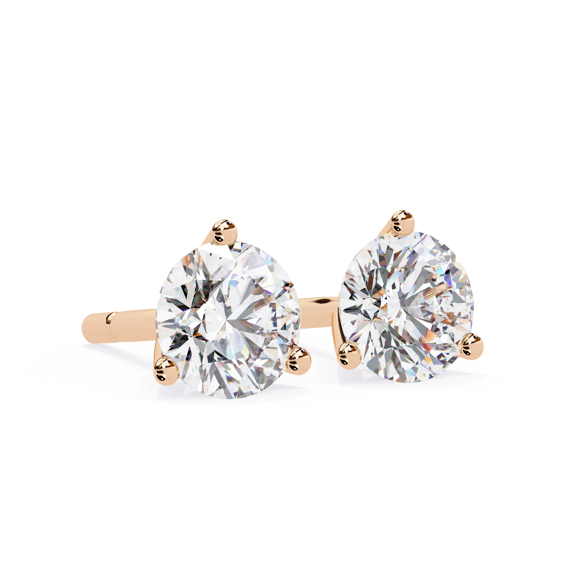 Classic Round-Cut Diamond Stud Earrings