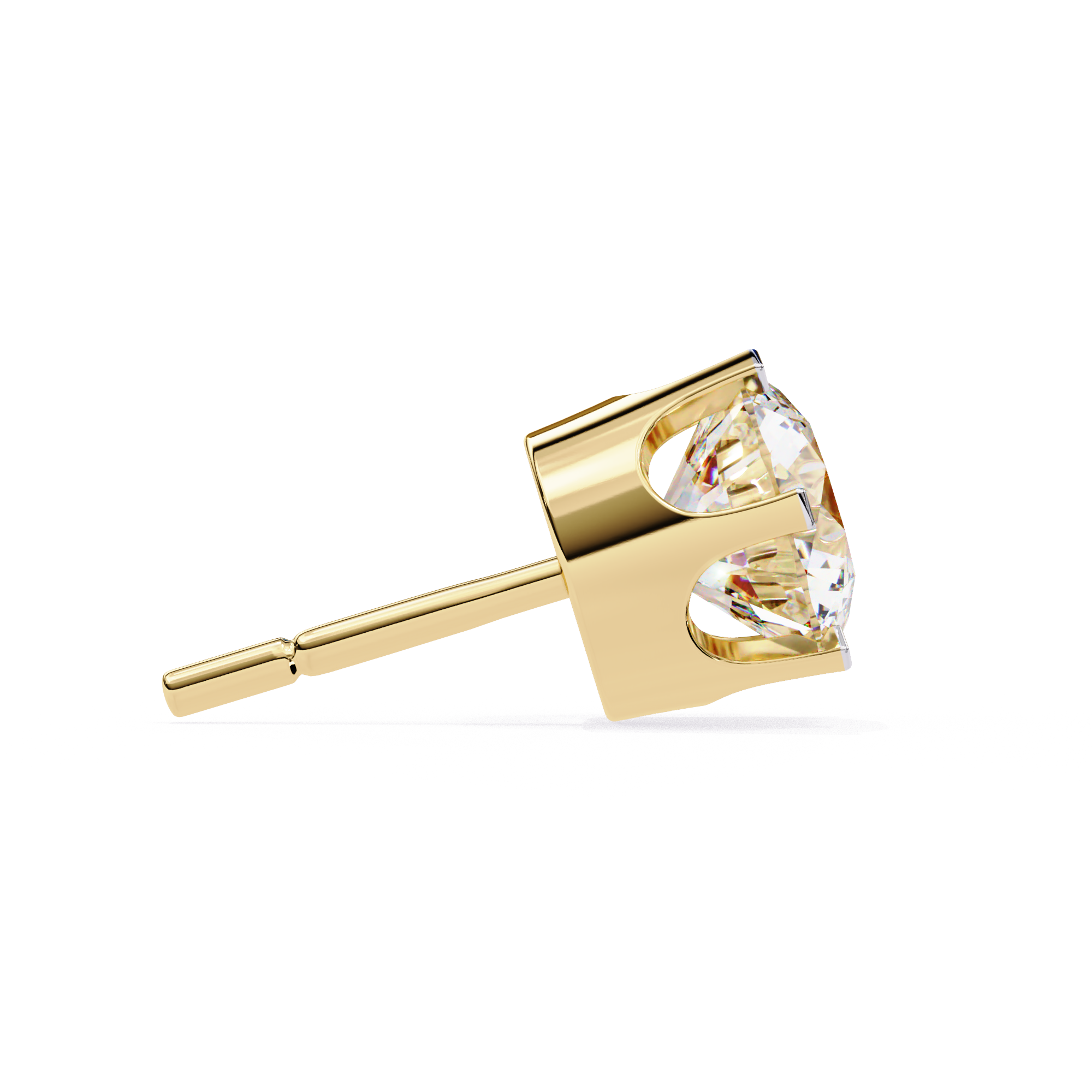 Classic 6-Prong Round Diamond Stud Earrings in Gold