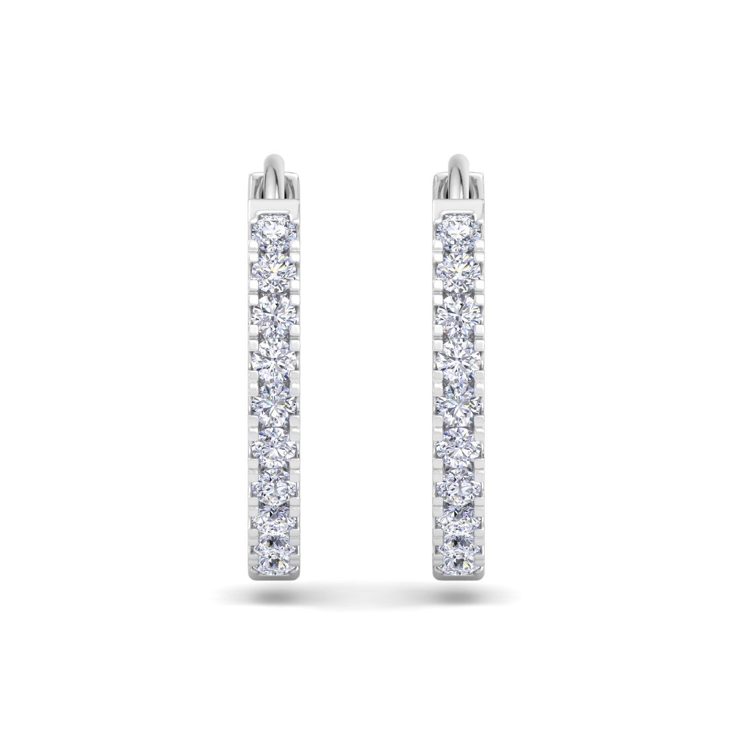 Elegant Gold Hoops with Sparkling Round Diamonds