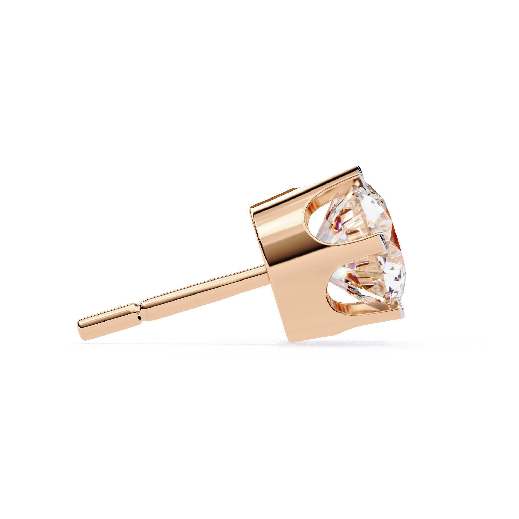 Classic 6-Prong Round Diamond Stud Earrings in Gold