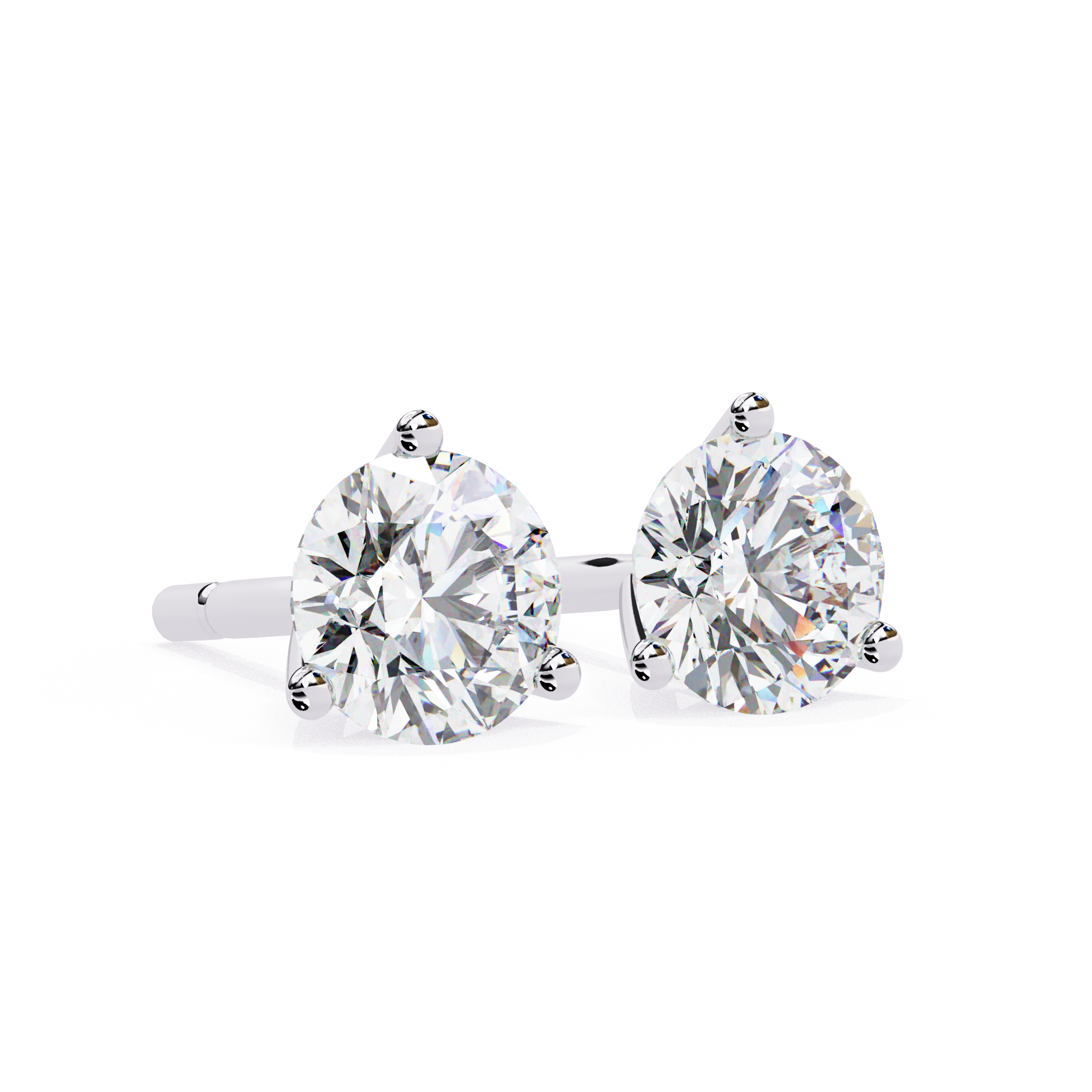 Classic Round-Cut Diamond Stud Earrings