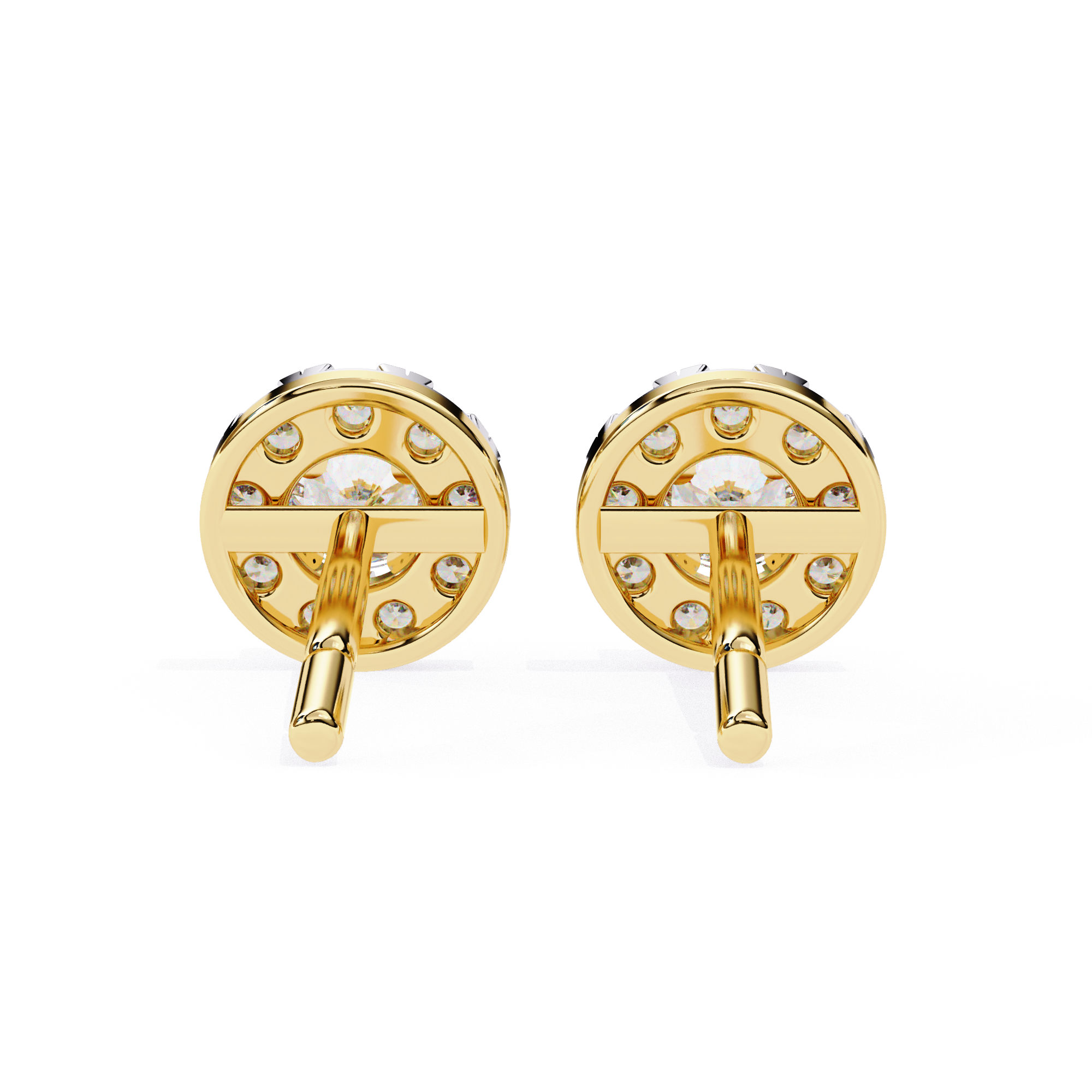 Exquisite Halo Diamond Stud Earrings in Gold