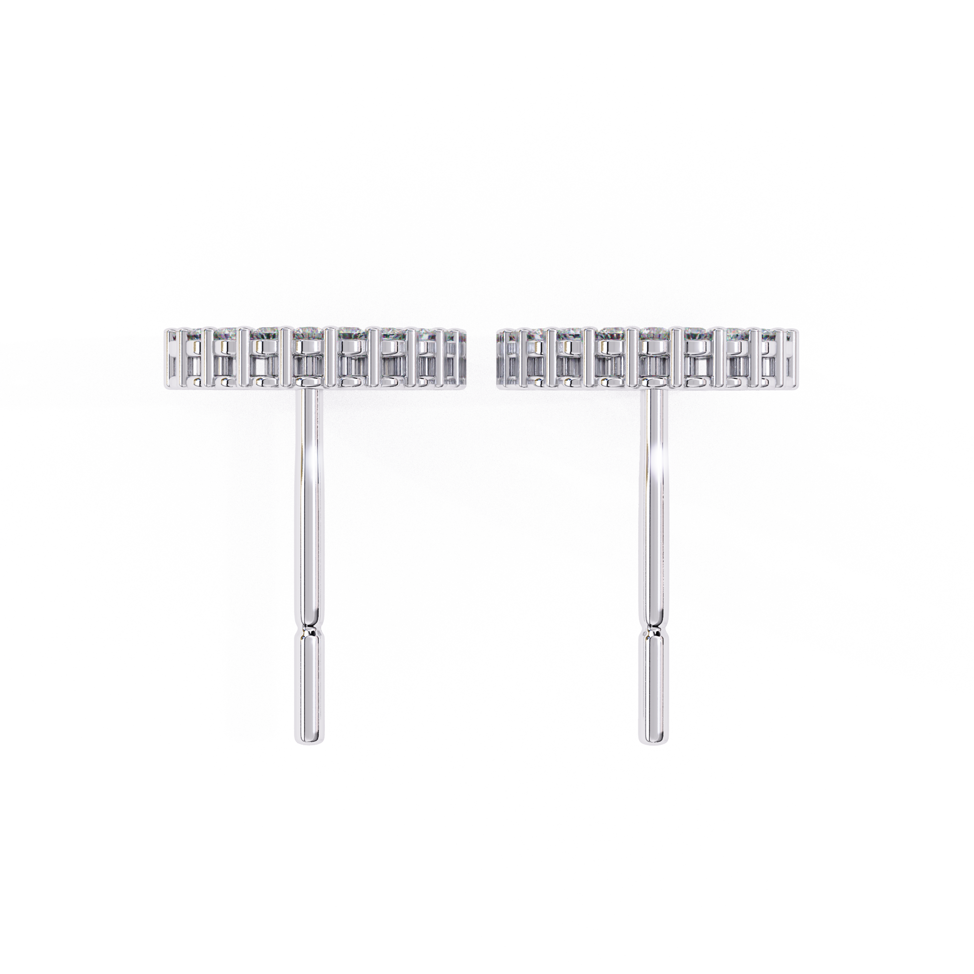 Elegant Diamond Circle Stud Earrings in Gold