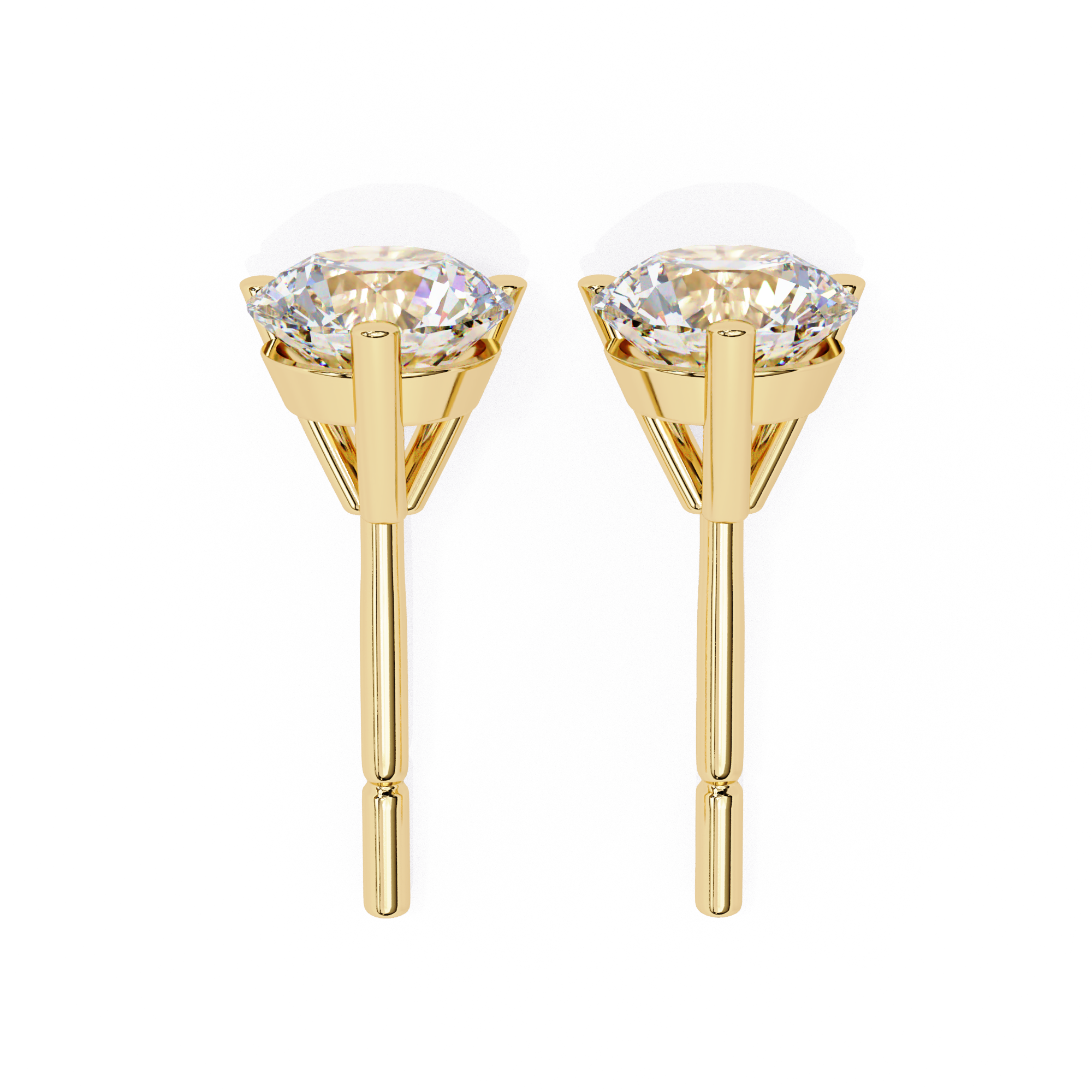 Classic Round-Cut Diamond Stud Earrings