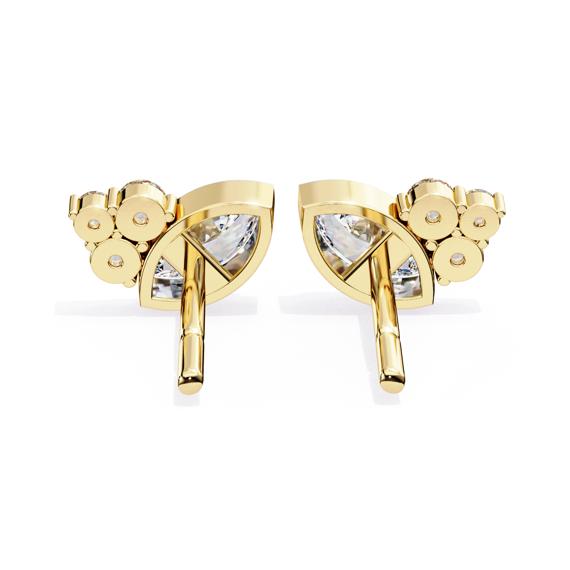 Marquise & Round Diamond Stud Earrings