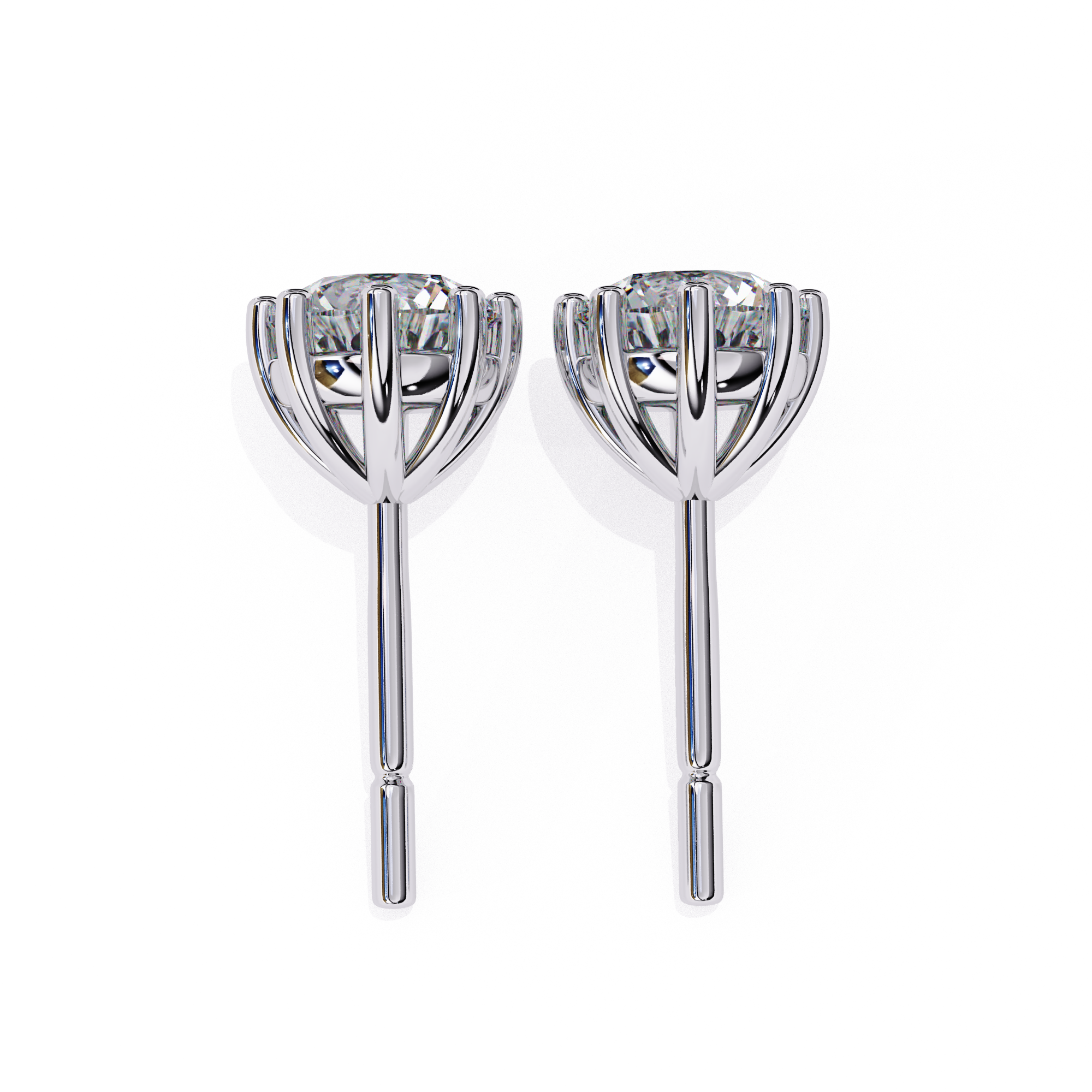 Classic 6-Prong Solitaire Diamond Stud Earrings