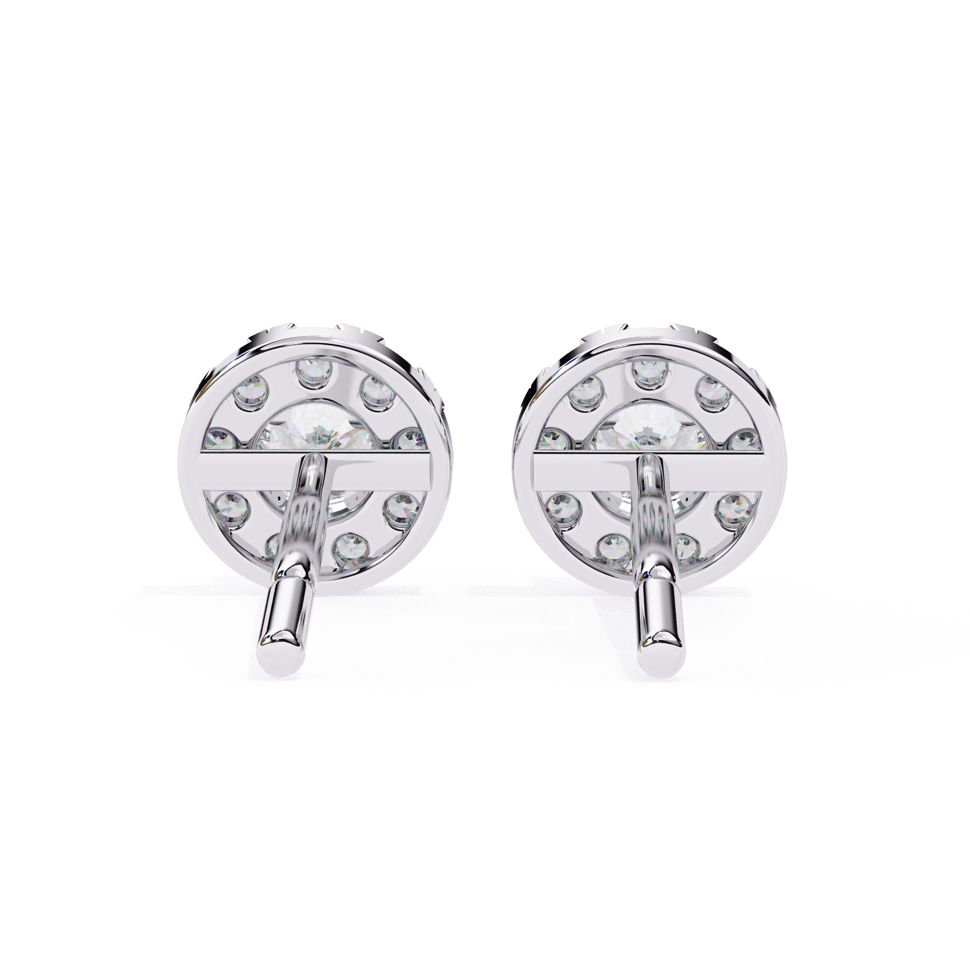 Exquisite Halo Diamond Stud Earrings in Gold