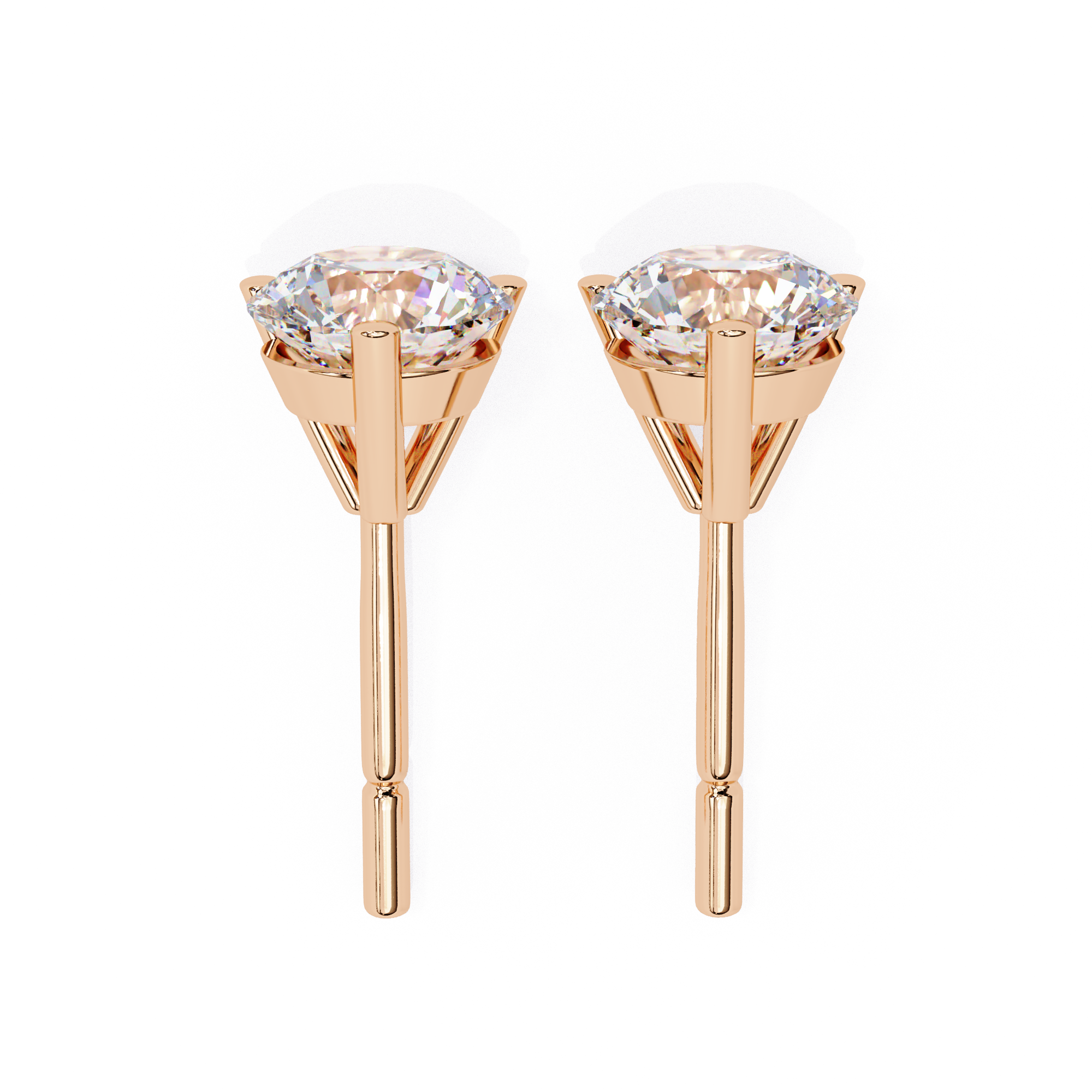 Classic Round-Cut Diamond Stud Earrings