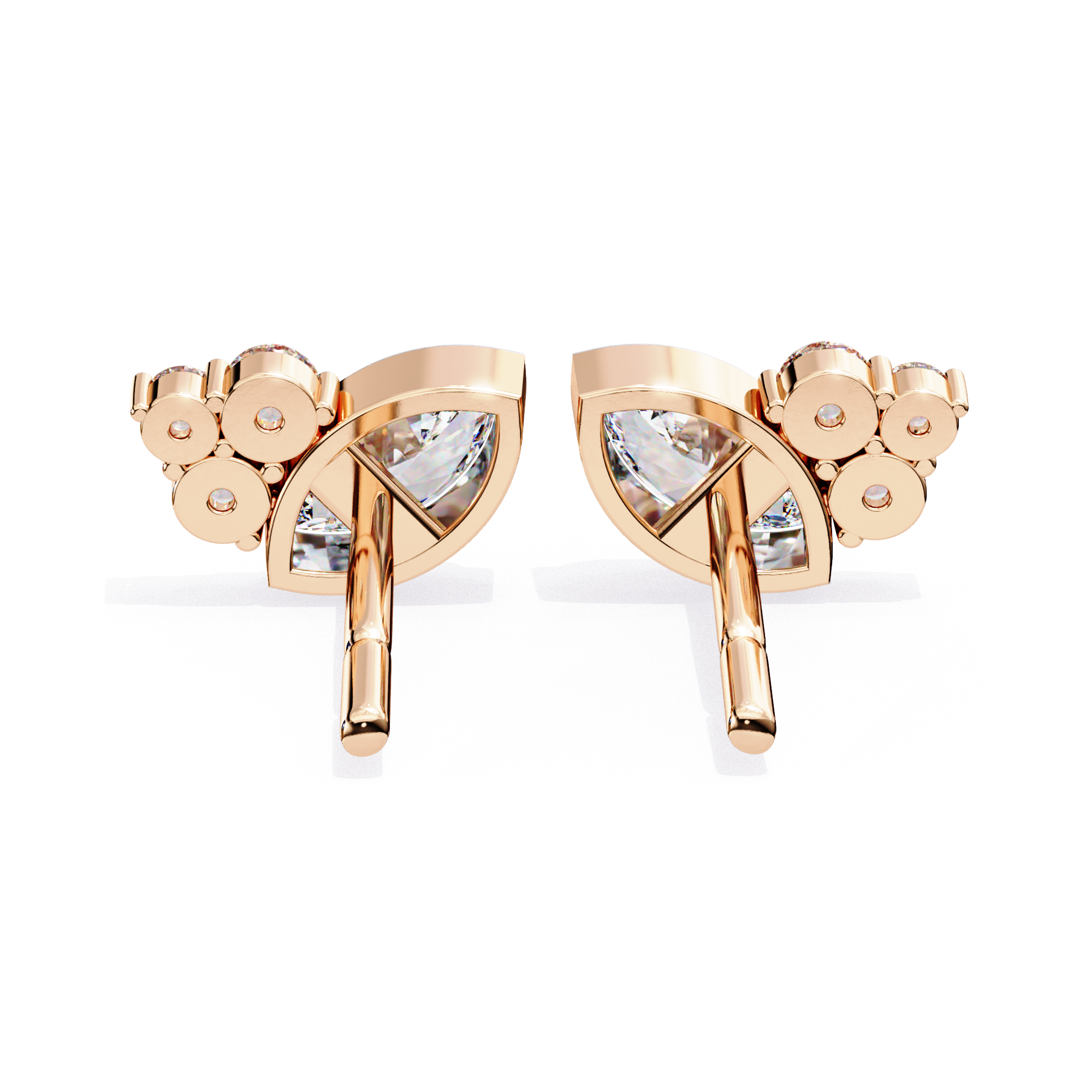 Marquise & Round Diamond Stud Earrings