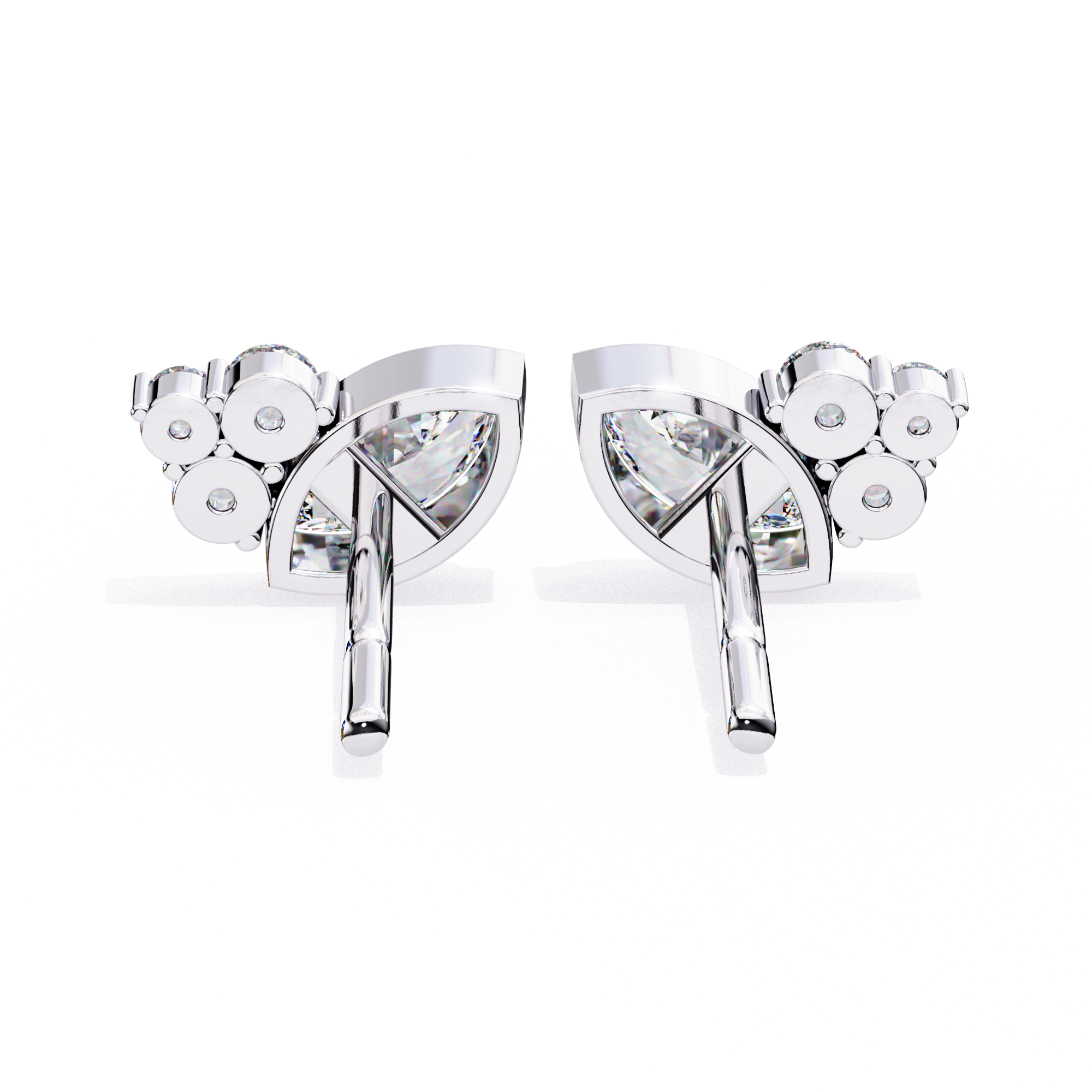 Marquise & Round Diamond Stud Earrings