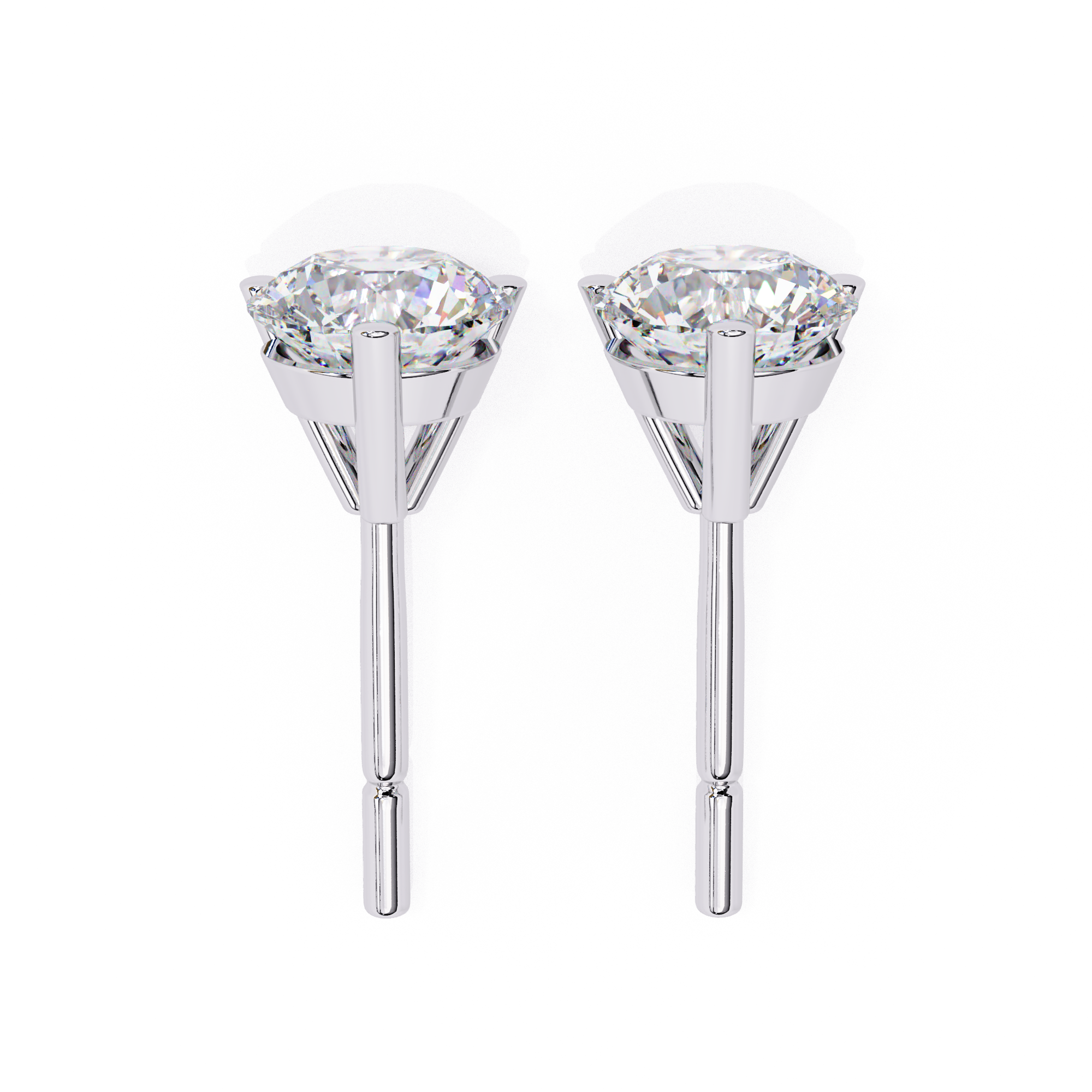 Classic Round-Cut Diamond Stud Earrings