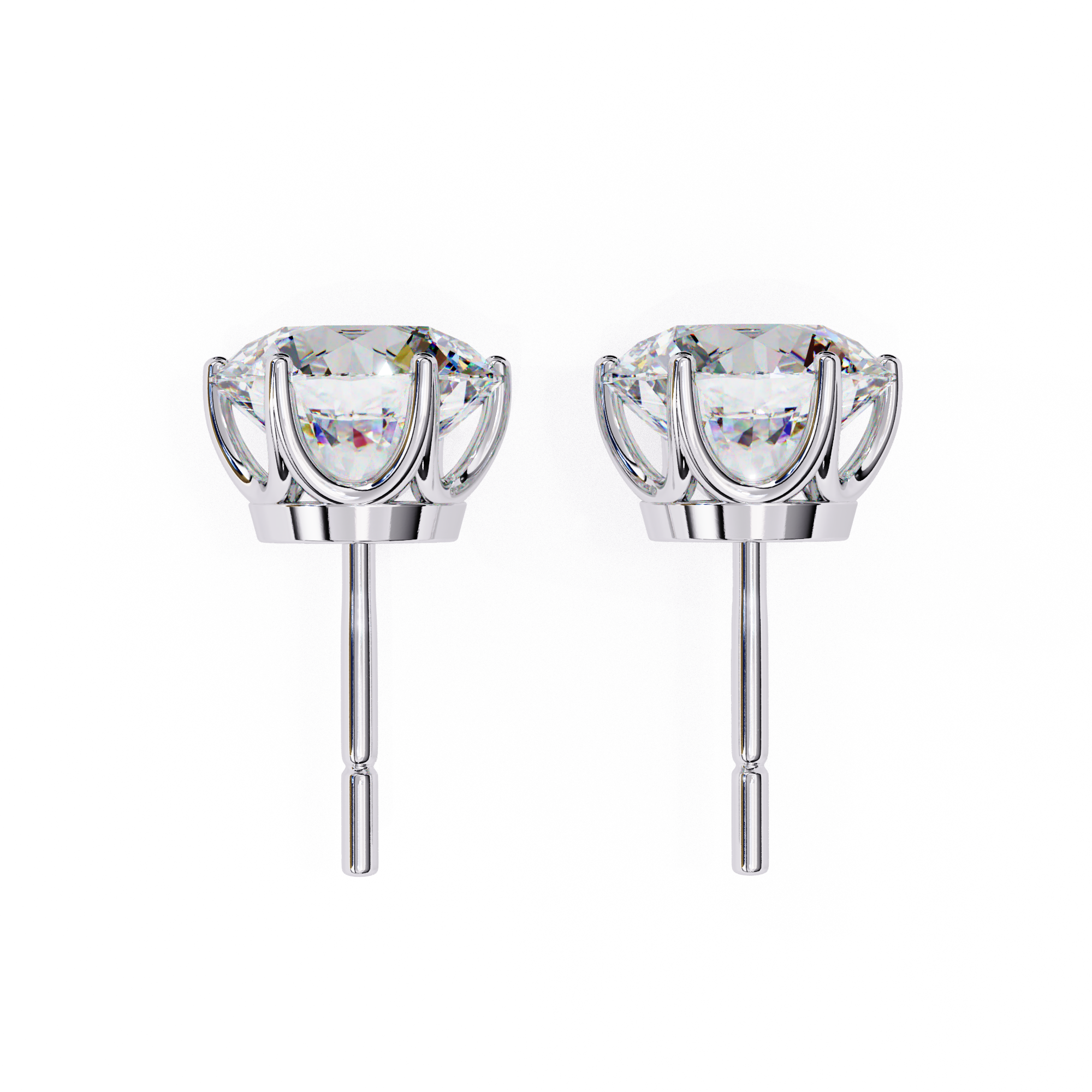 Brilliant Round-Cut Diamond Stud Earrings in Gold