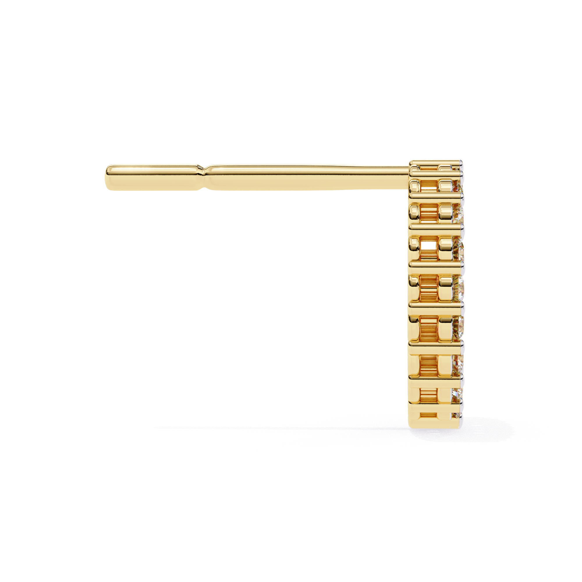 Elegant Diamond Circle Stud Earrings in Gold