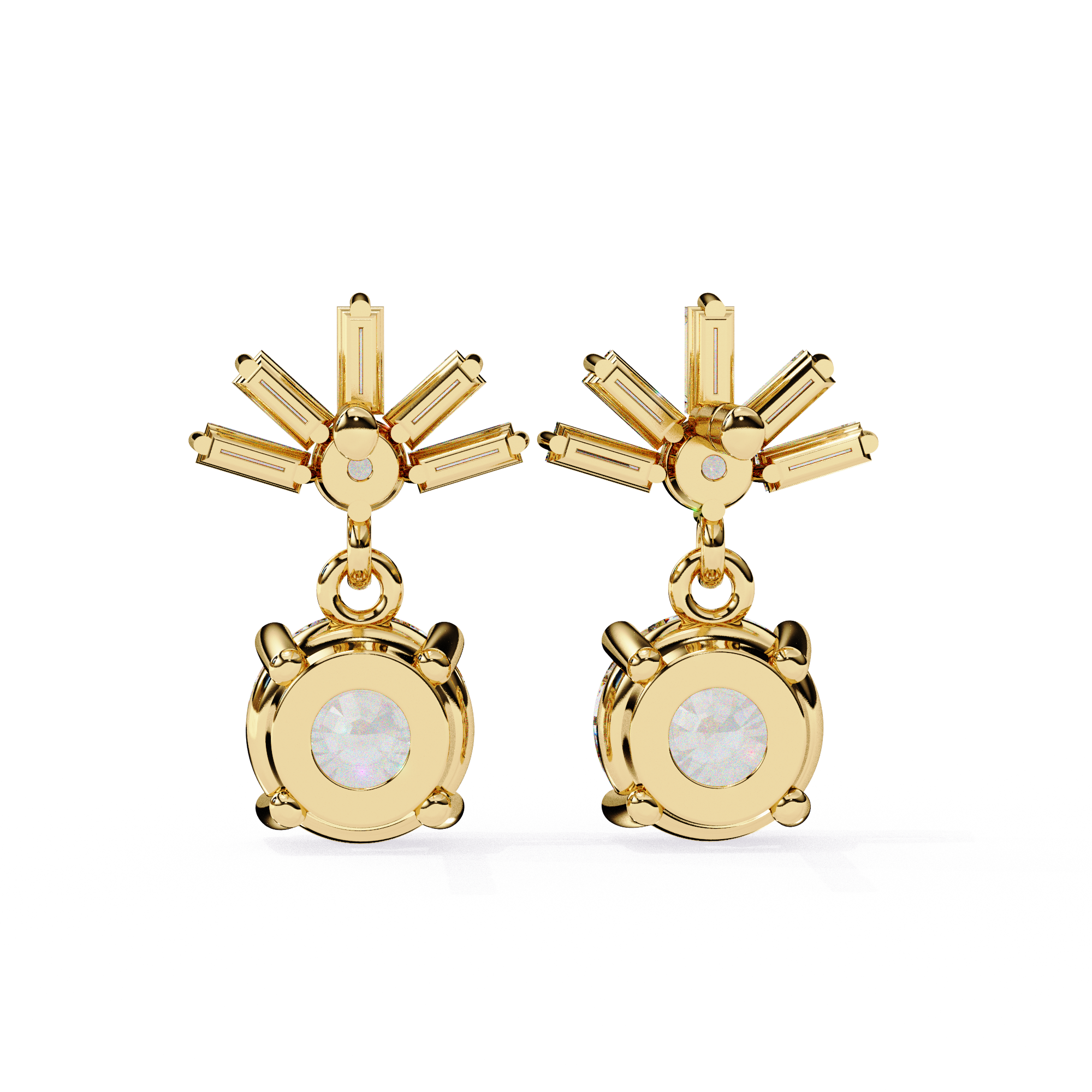 Starburst Diamond Drop Earrings