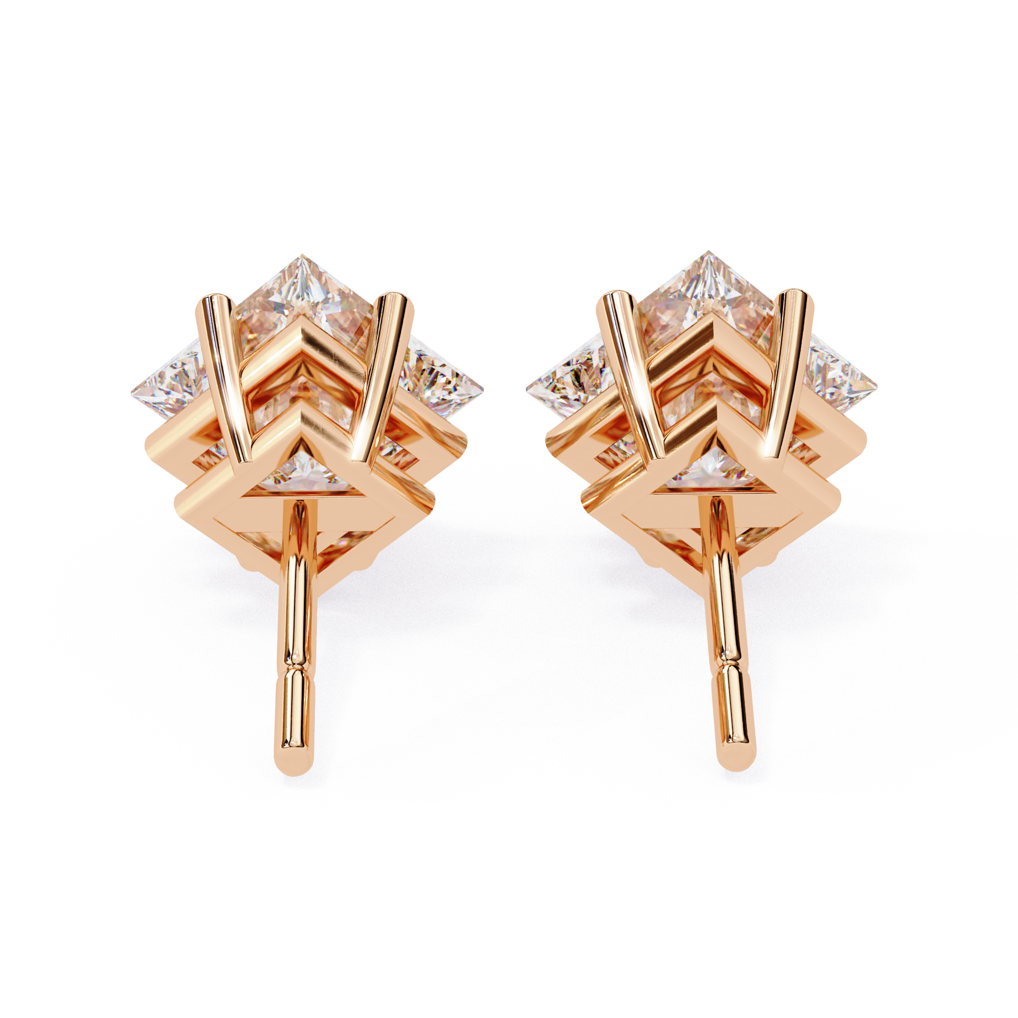 Princess Cut Diamond Stud Earrings