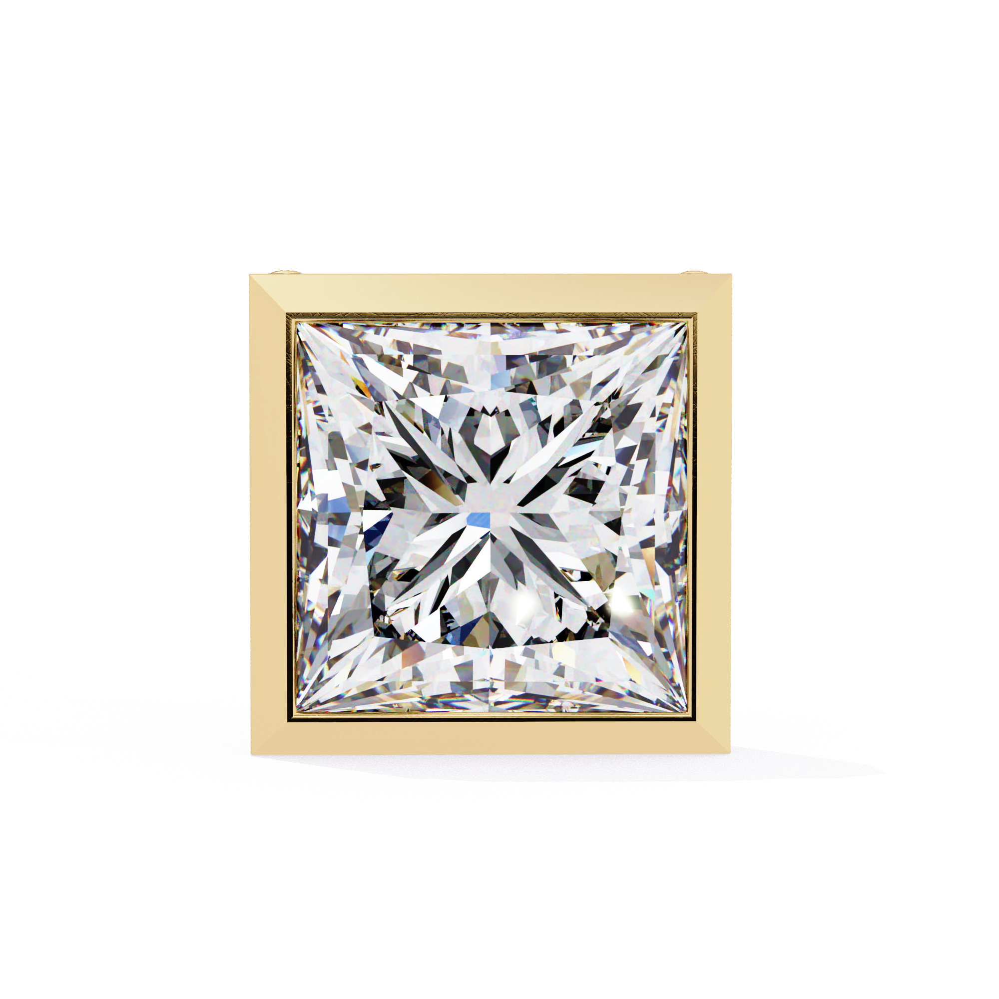 Waiheke Bezel Set Princess-Cut Diamond Stud Earrings