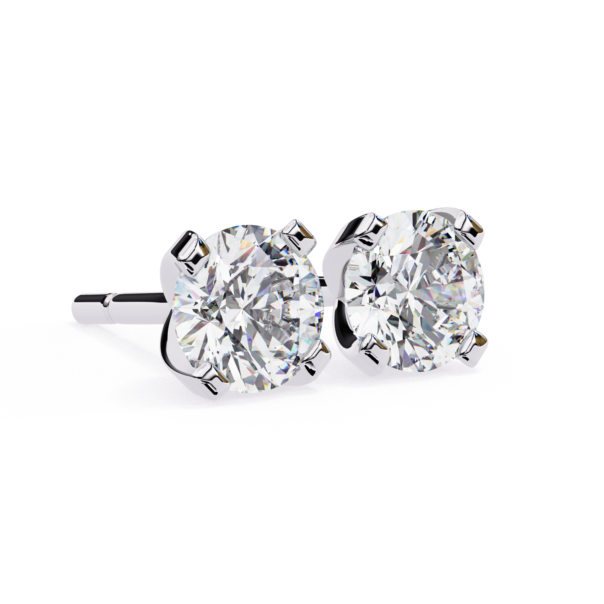 Timeless Round-Cut Diamond Stud Earrings in Gold