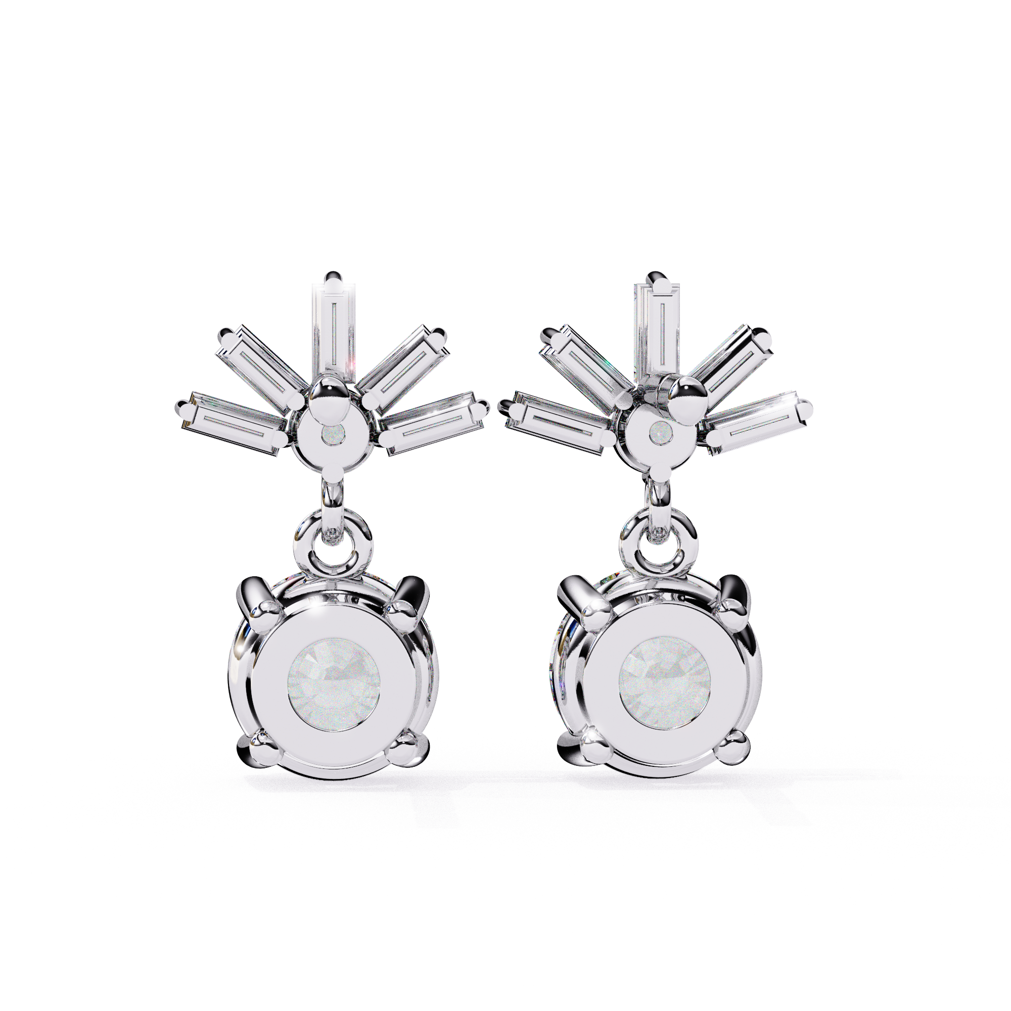 Starburst Diamond Drop Earrings