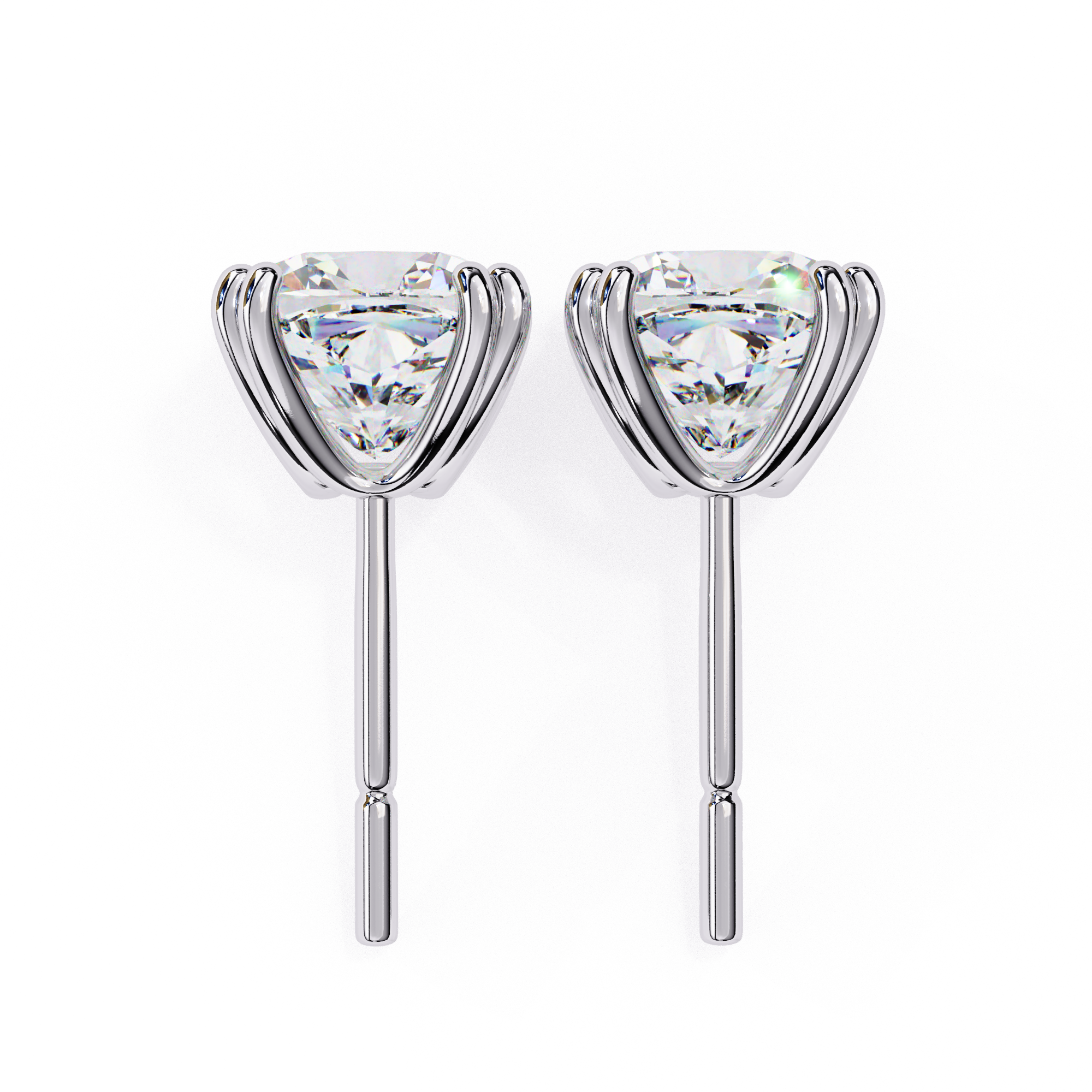 Cushion-Cut Diamond Stud Earrings in Gold