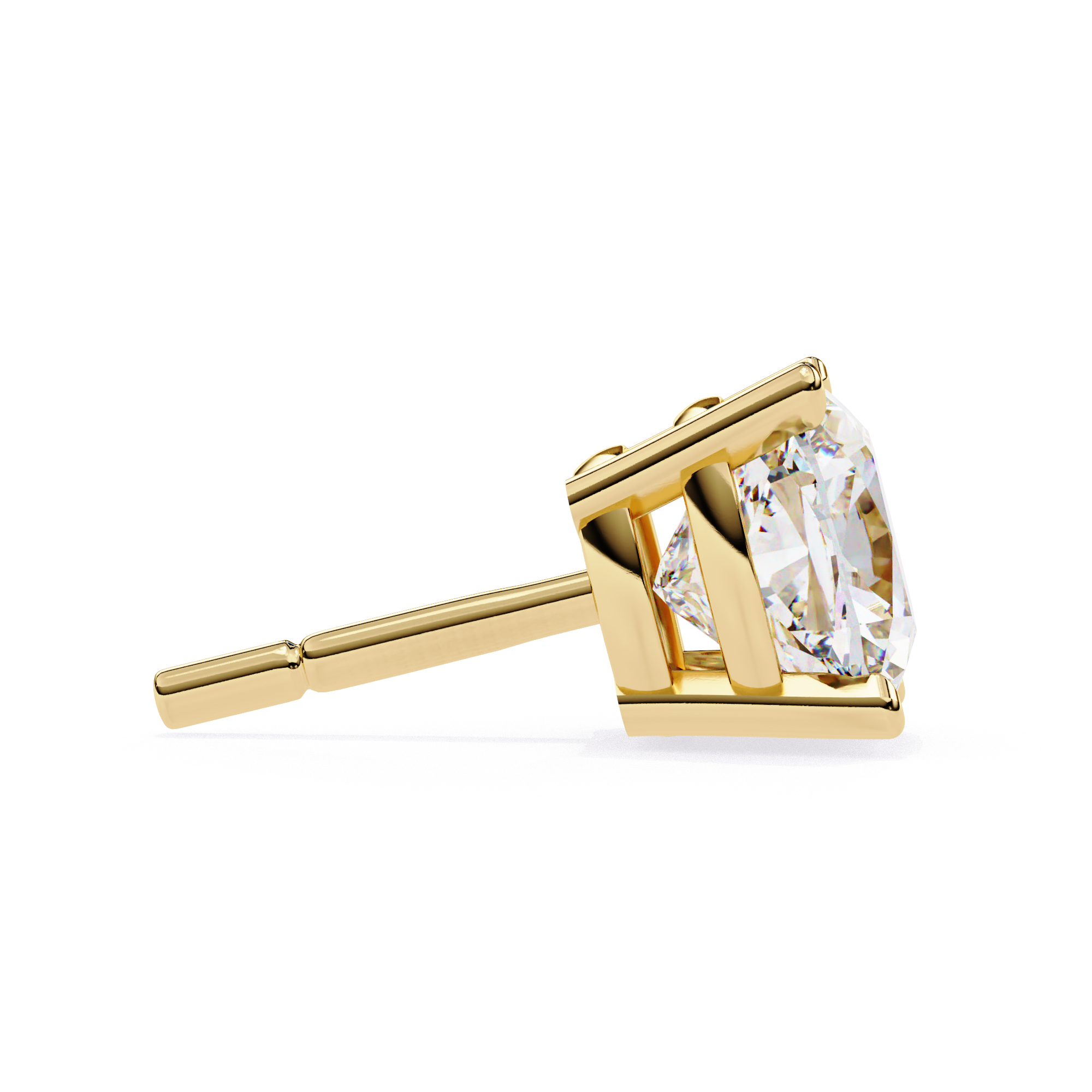 Radiant Cushion-Cut Diamond Stud Earrings in Gold