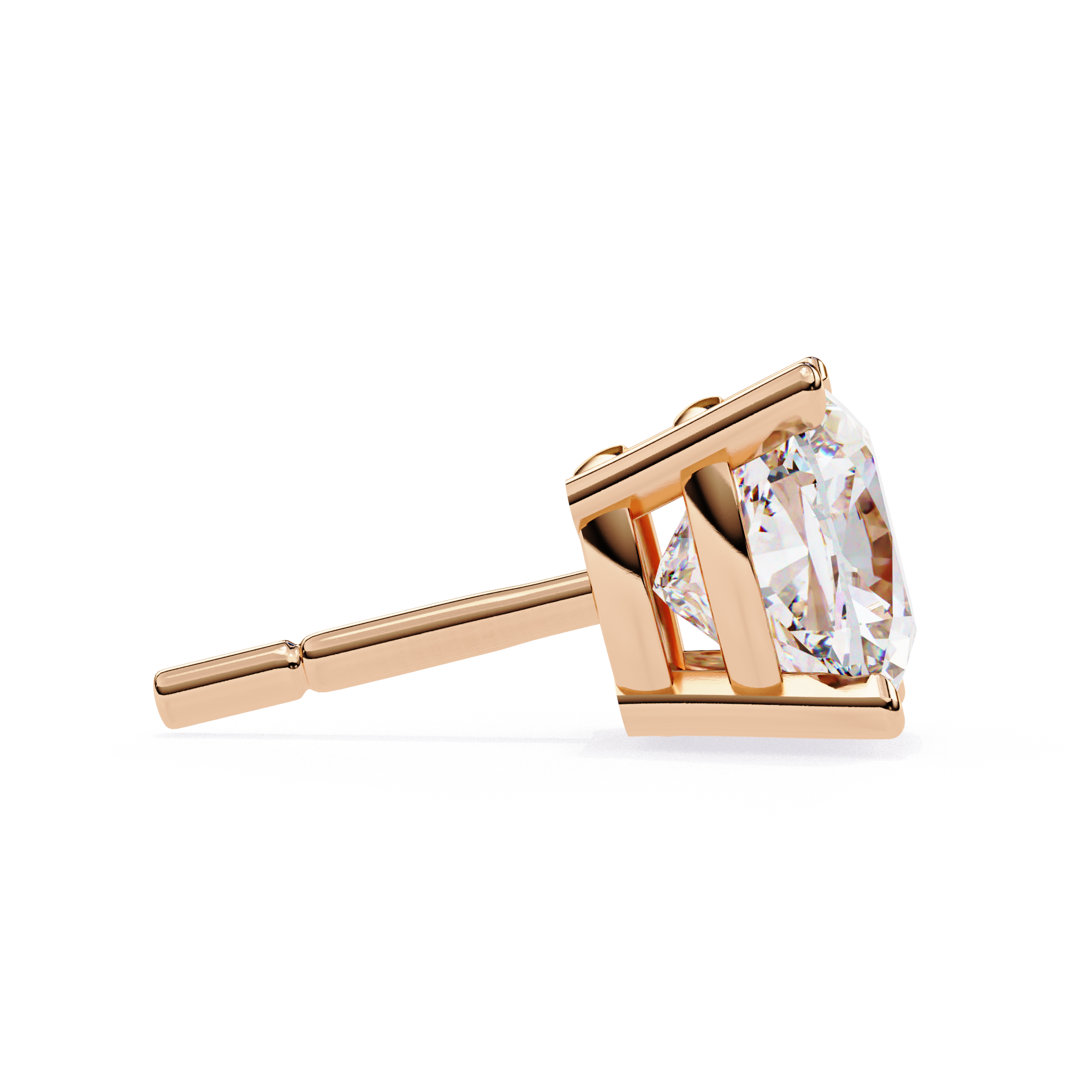 Radiant Cushion-Cut Diamond Stud Earrings in Gold