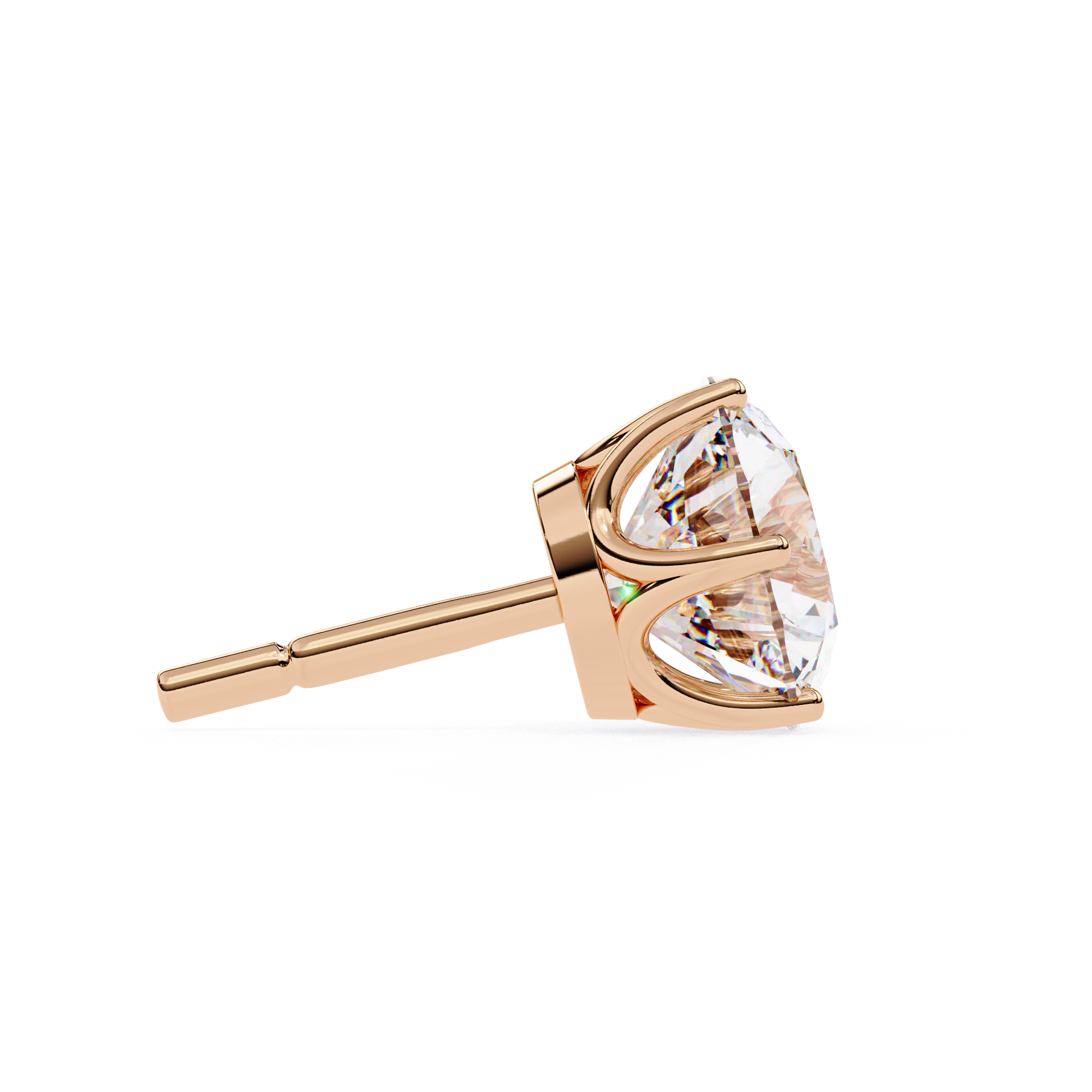 Brilliant Round-Cut Diamond Stud Earrings in Gold