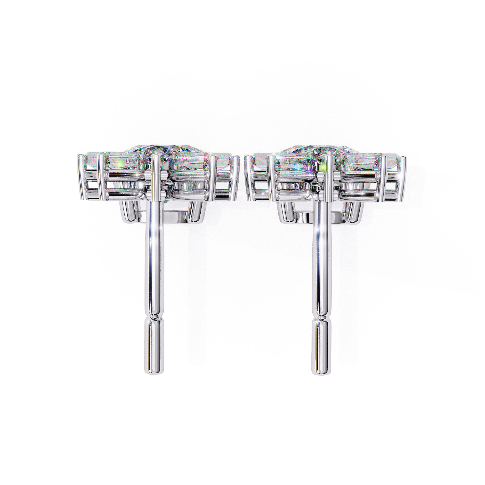 Starburst Diamond Drop Earrings