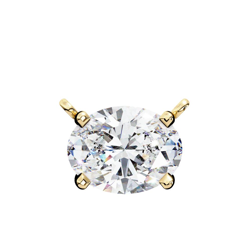 Elegant Oval Cut Diamond Solitaire Pendant in Gold