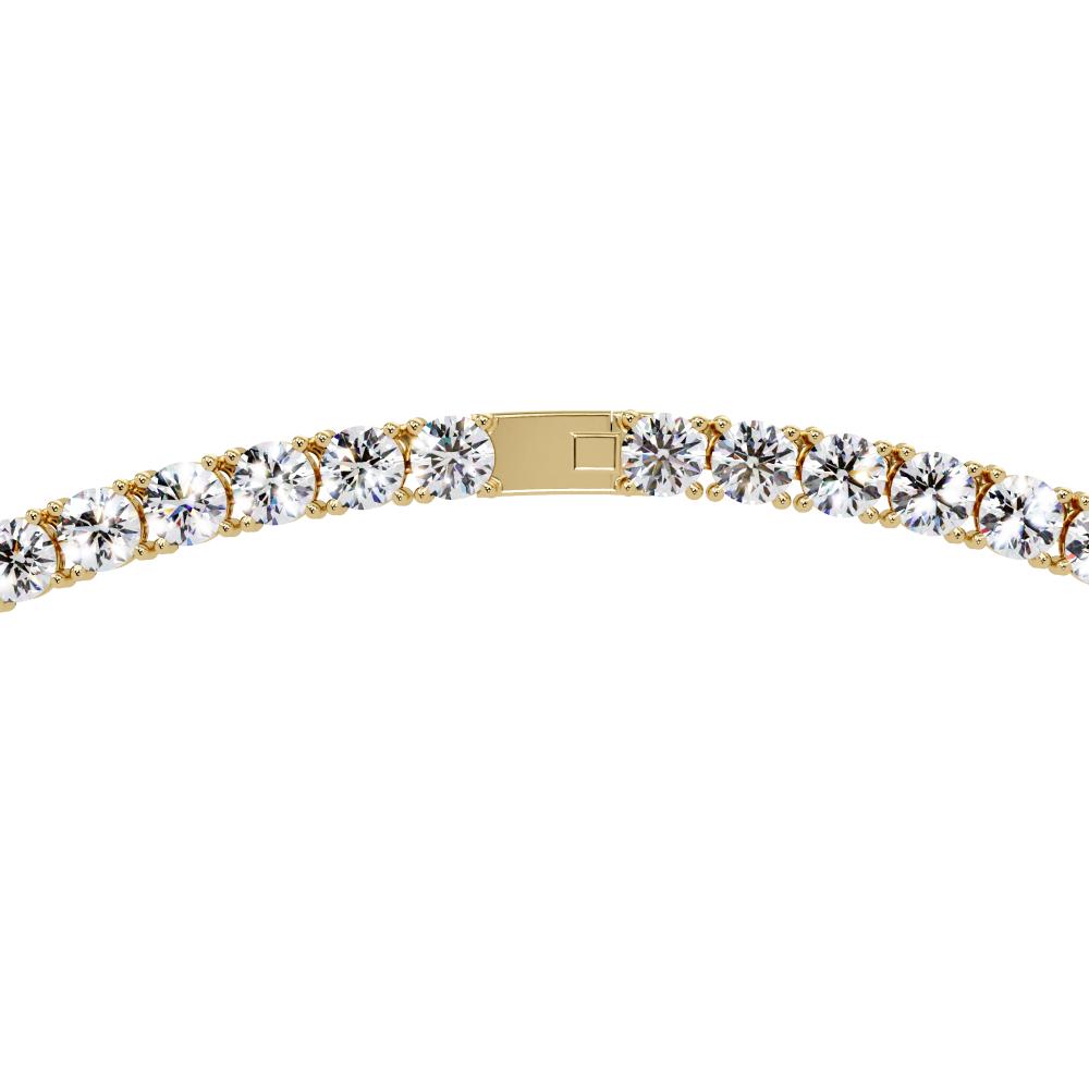 Timeless Round Brilliant Diamond Tennis Necklace in Gold