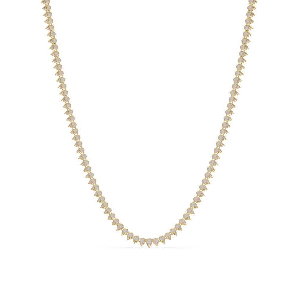 Elegant Pear Diamond Tennis Necklace in Gold