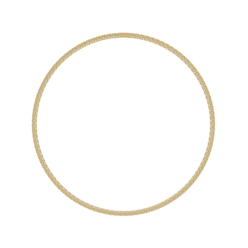 Timeless Round Brilliant Diamond Tennis Necklace in Gold