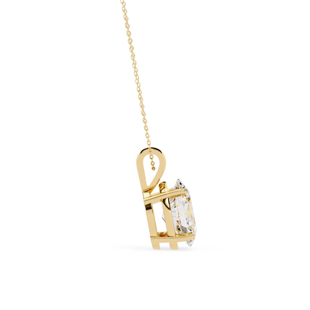 Oval Cut Diamond Solitaire Pendant in Gold