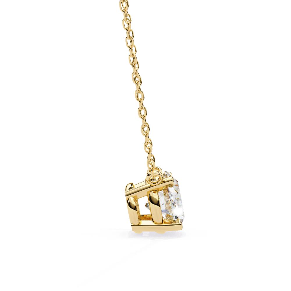 Elegant Oval Cut Diamond Solitaire Pendant in Gold