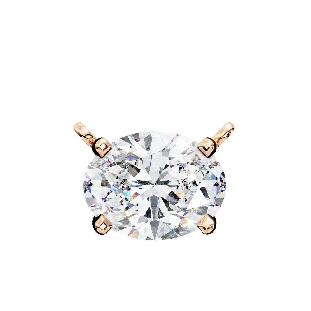 Elegant Oval Cut Diamond Solitaire Pendant in Gold