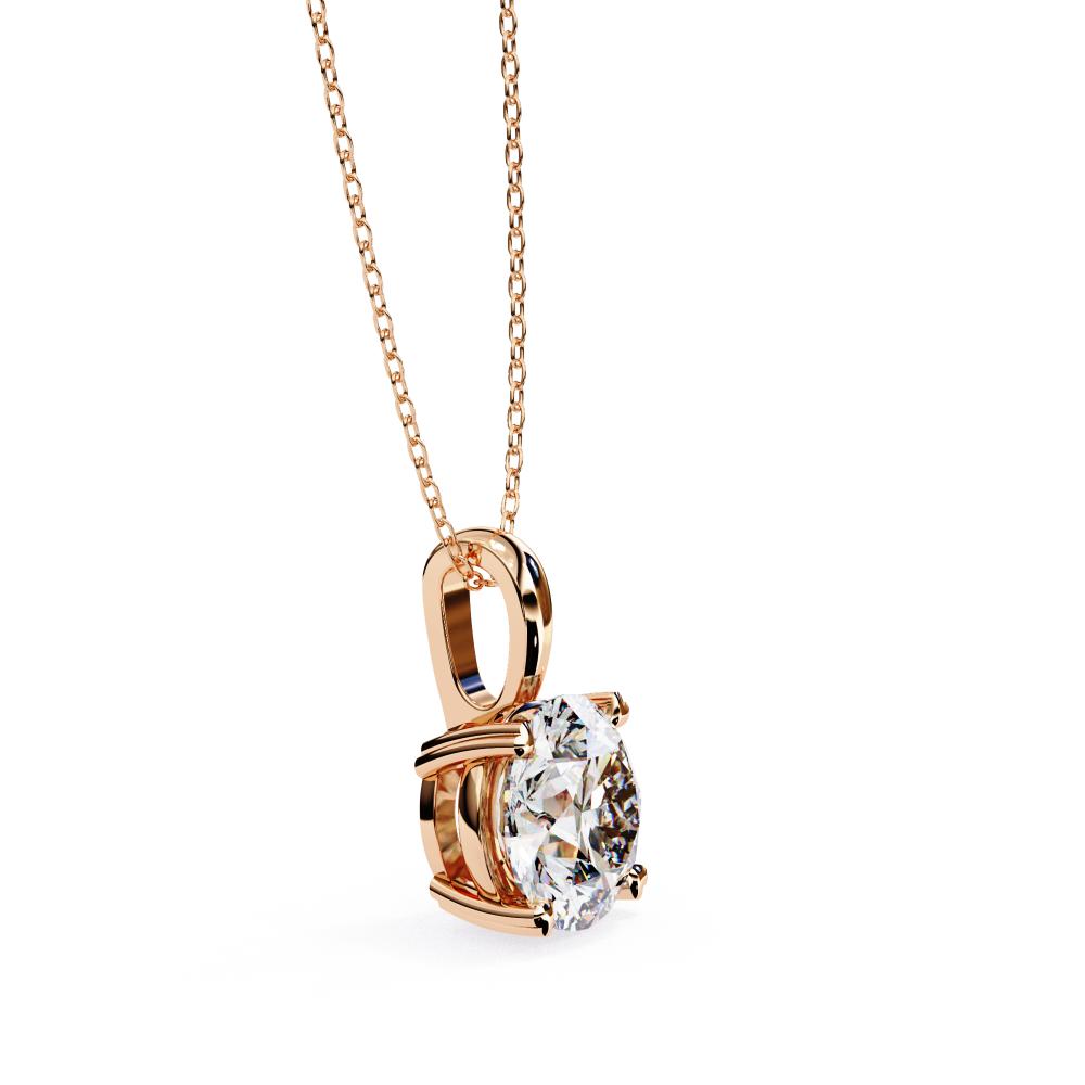 Classic Round Cut Diamond Solitaire Pendant in Gold