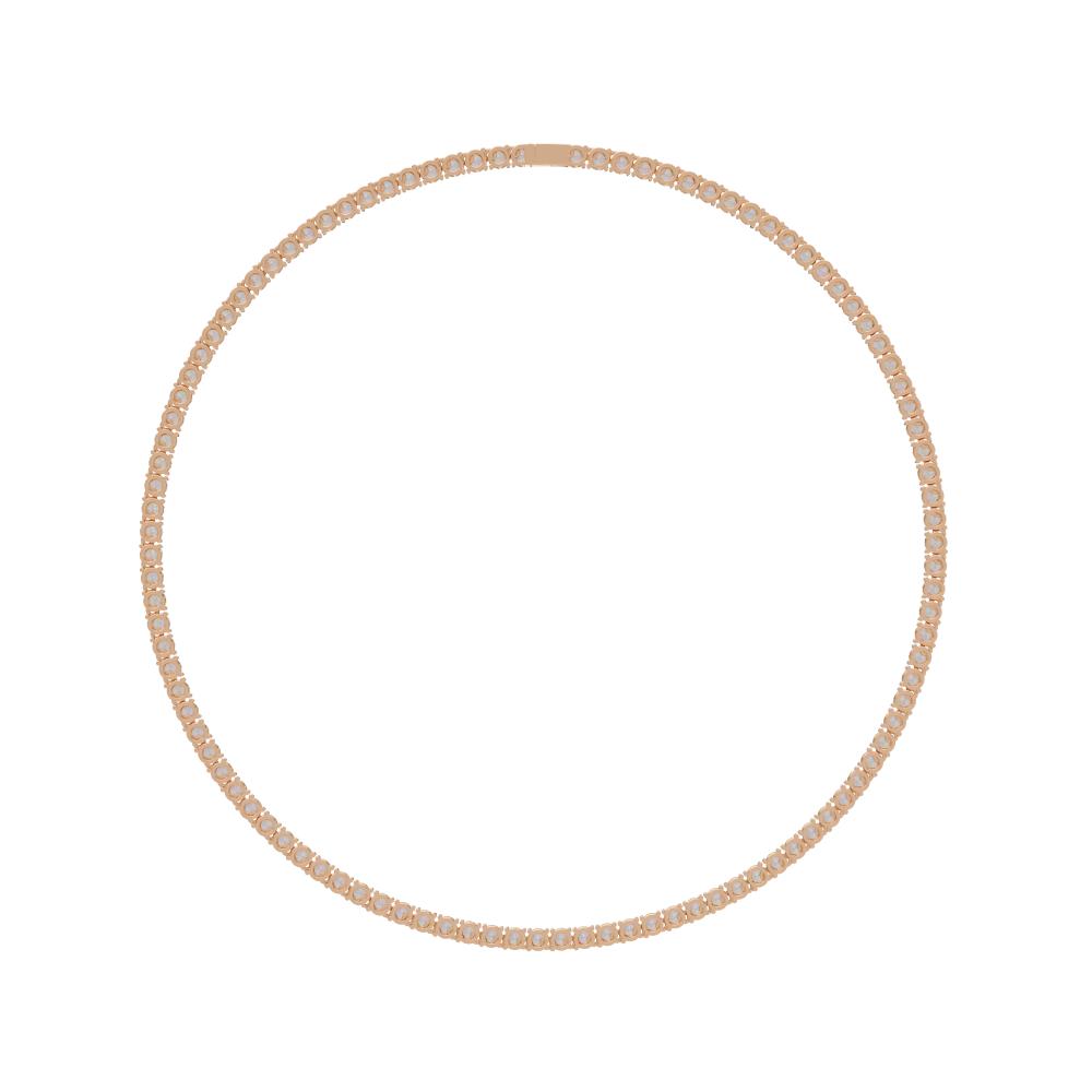 Timeless Round Brilliant Diamond Tennis Necklace in Gold