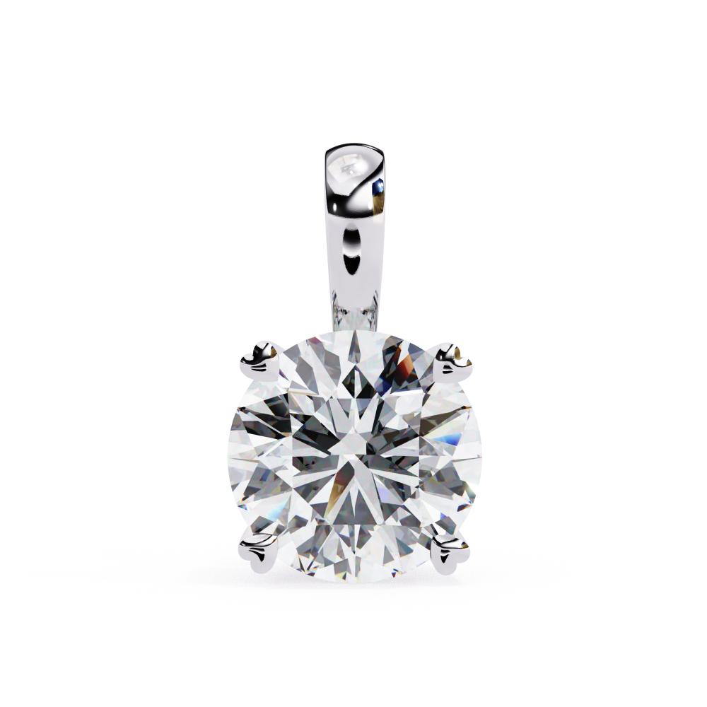 Classic Round Cut Diamond Solitaire Pendant in Gold