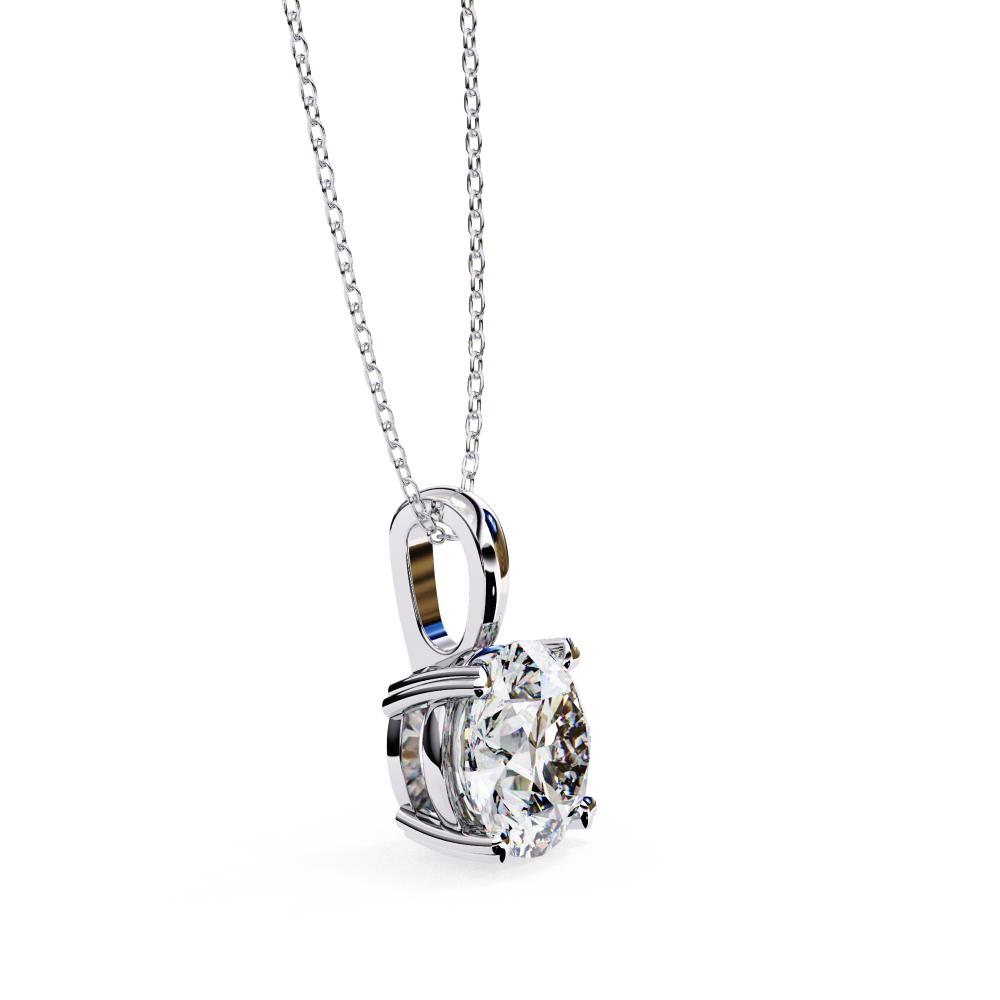 Classic Round Cut Diamond Solitaire Pendant in Gold
