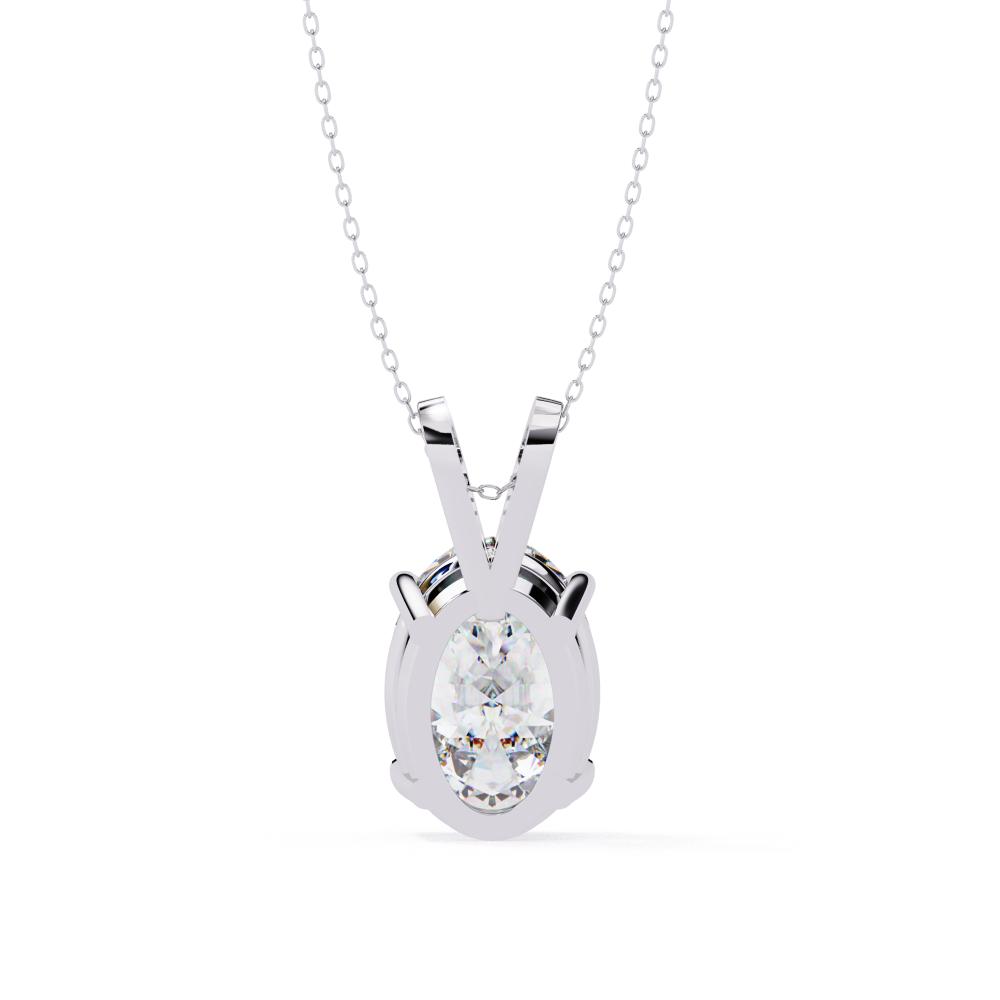Oval Cut Diamond Solitaire Pendant in Gold