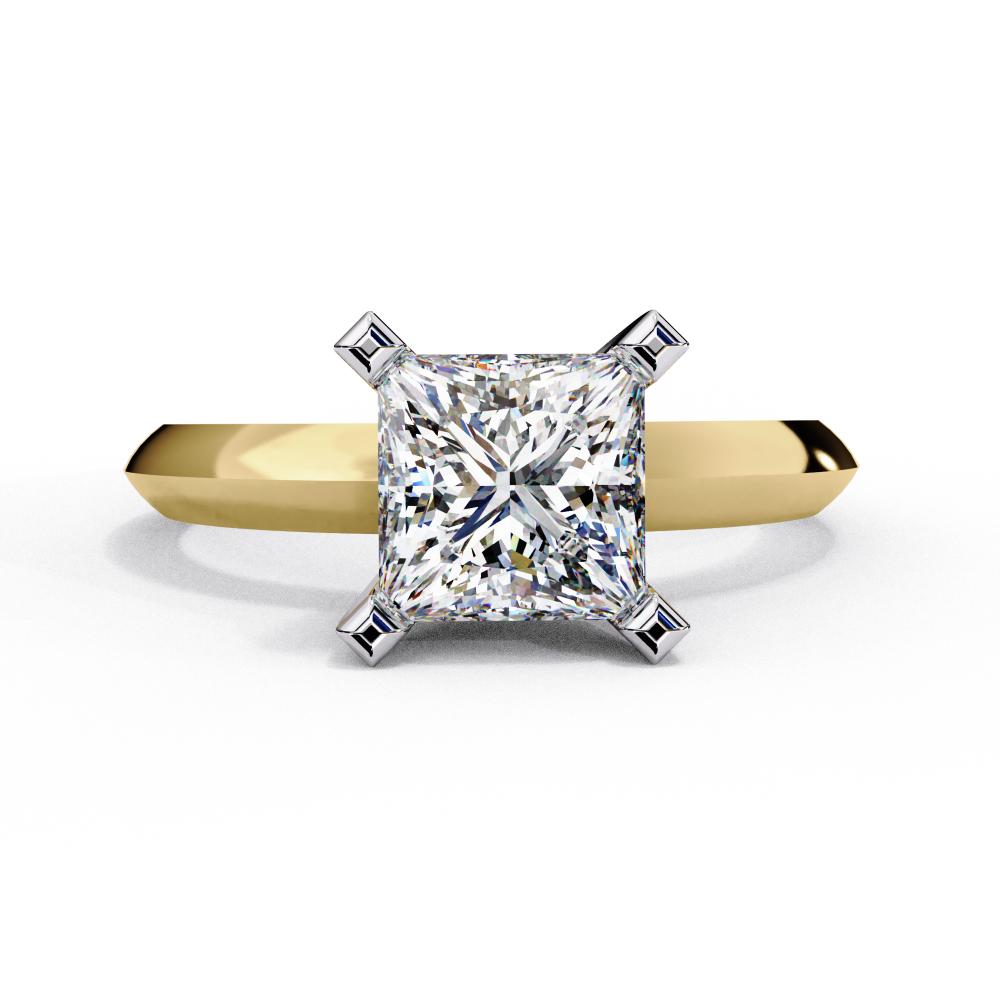 Princess Cut Solitaire Engagement Ring in Gold