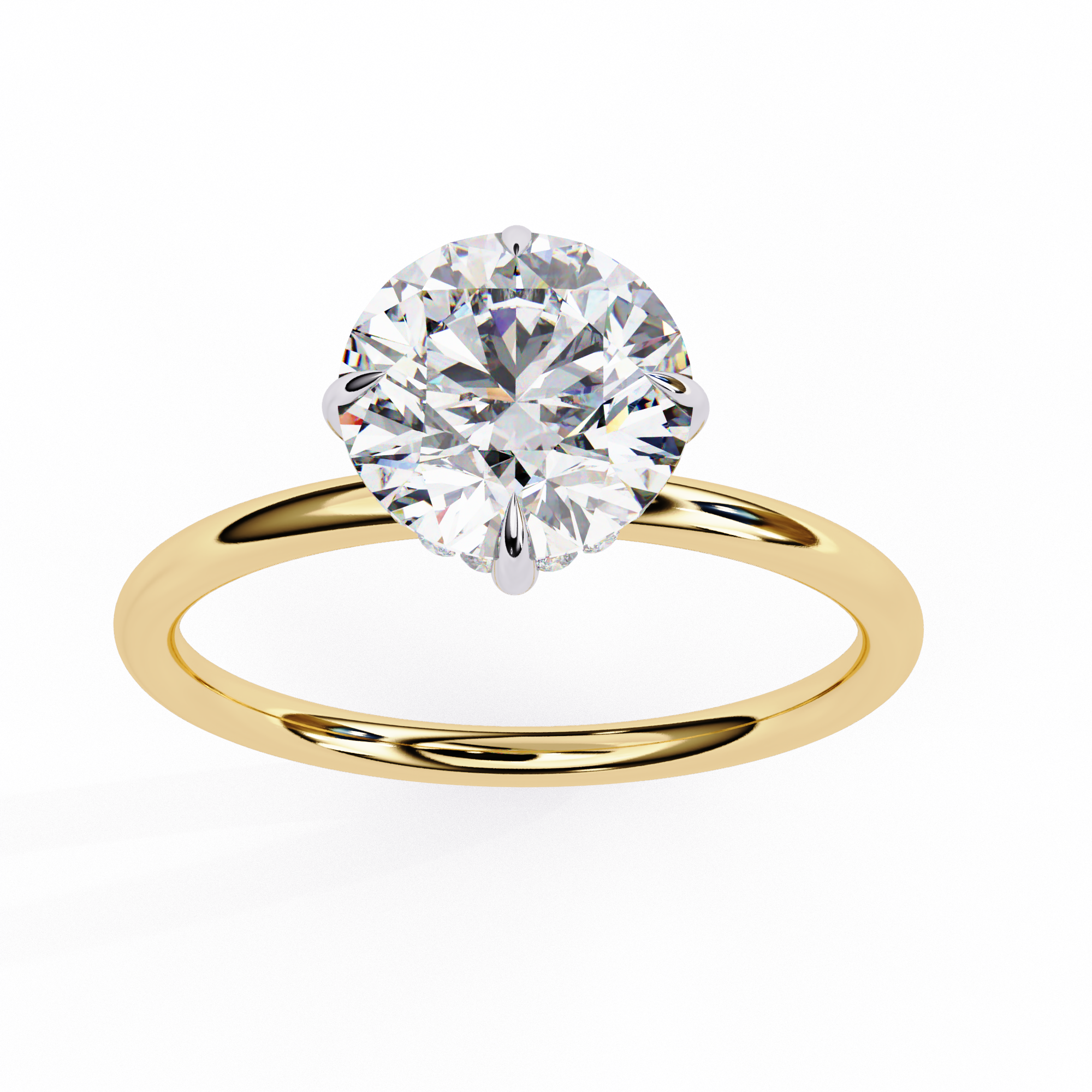 Gold Round Brilliant Diamond Solitaire Ring